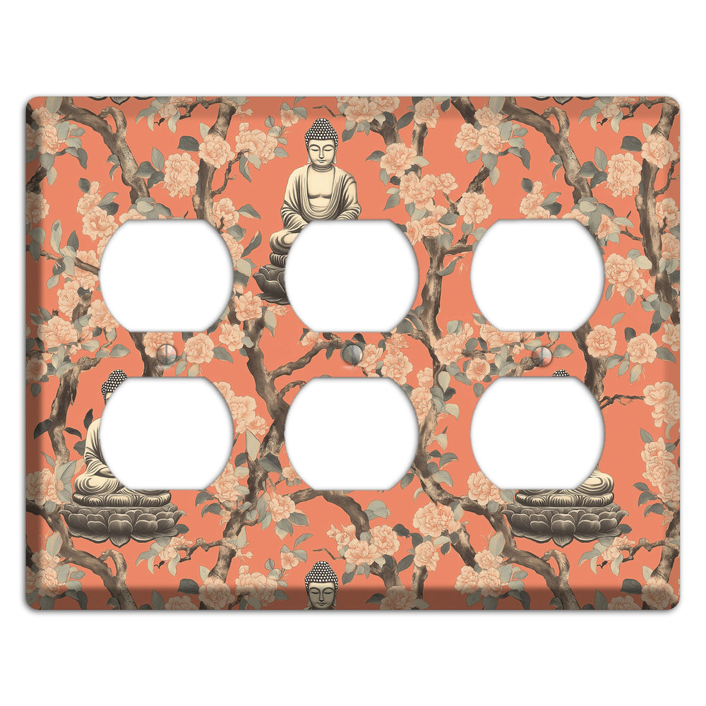 Lotus & Bough 3 Duplex Wallplate