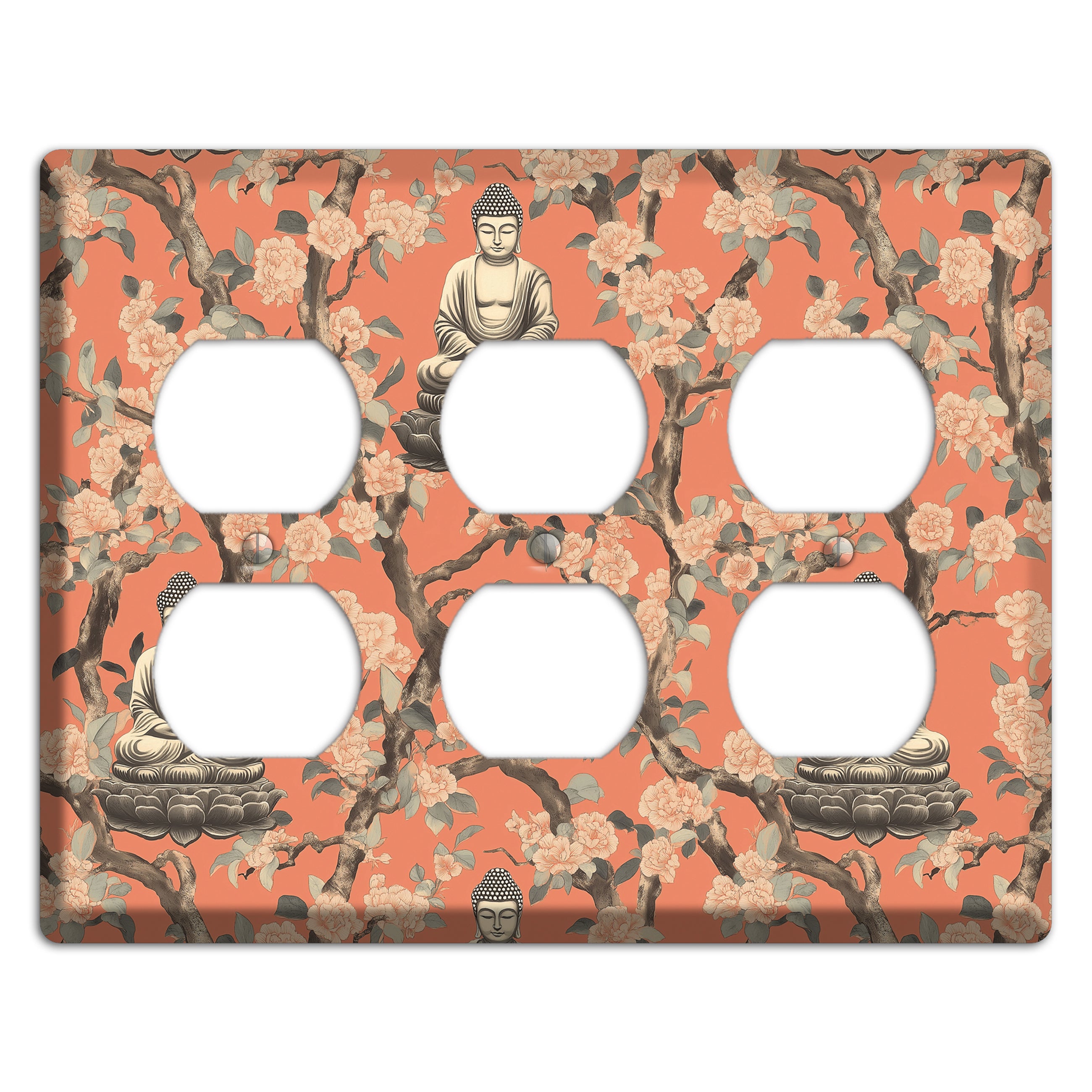 Lotus & Bough 3 Duplex Wallplate