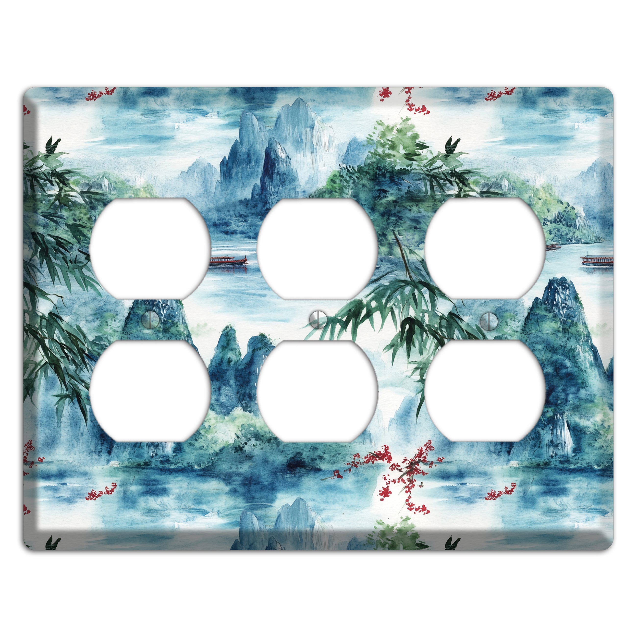 River Mist Ascending 3 Duplex Wallplate