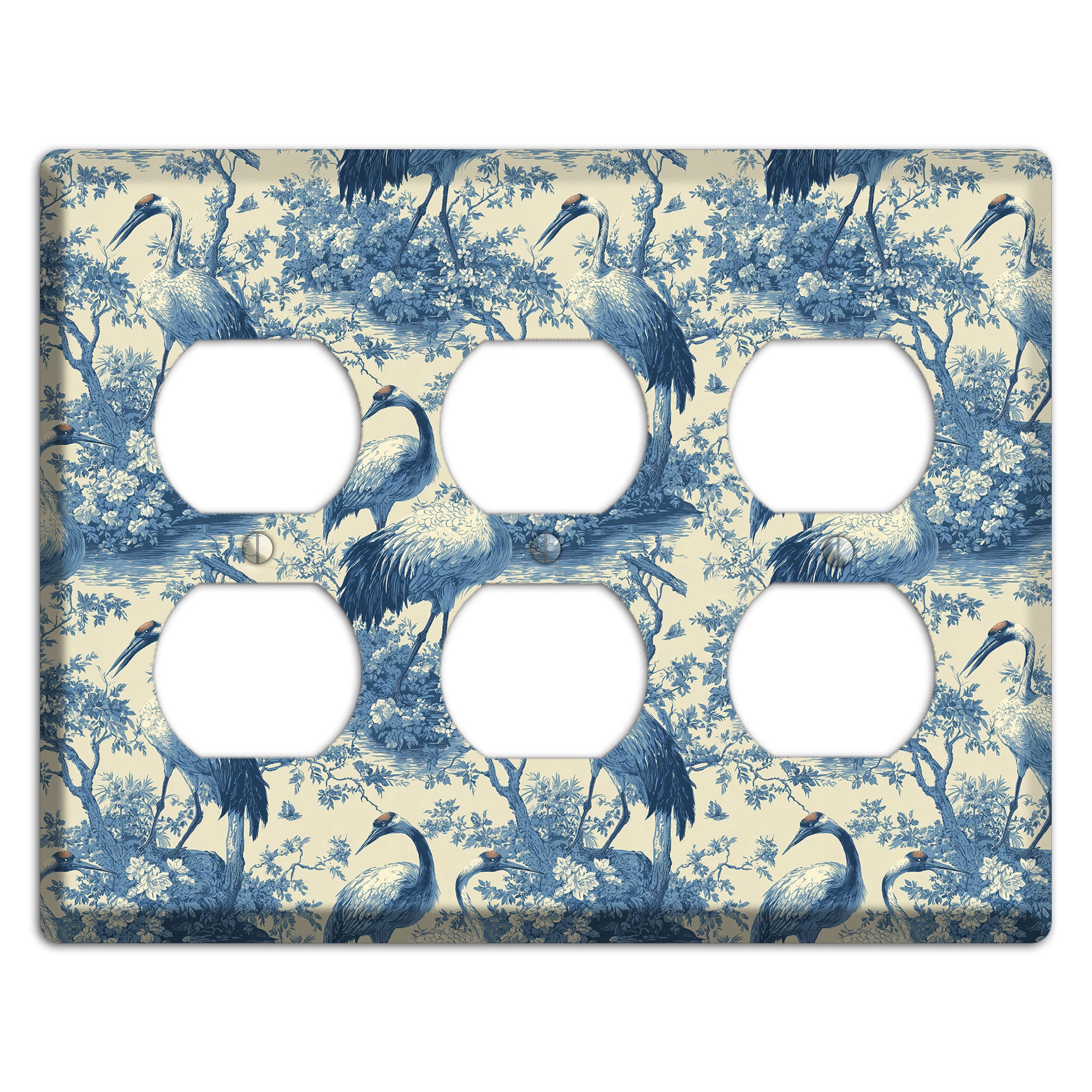 Cobalt Toile Vigil 3 Duplex Wallplate