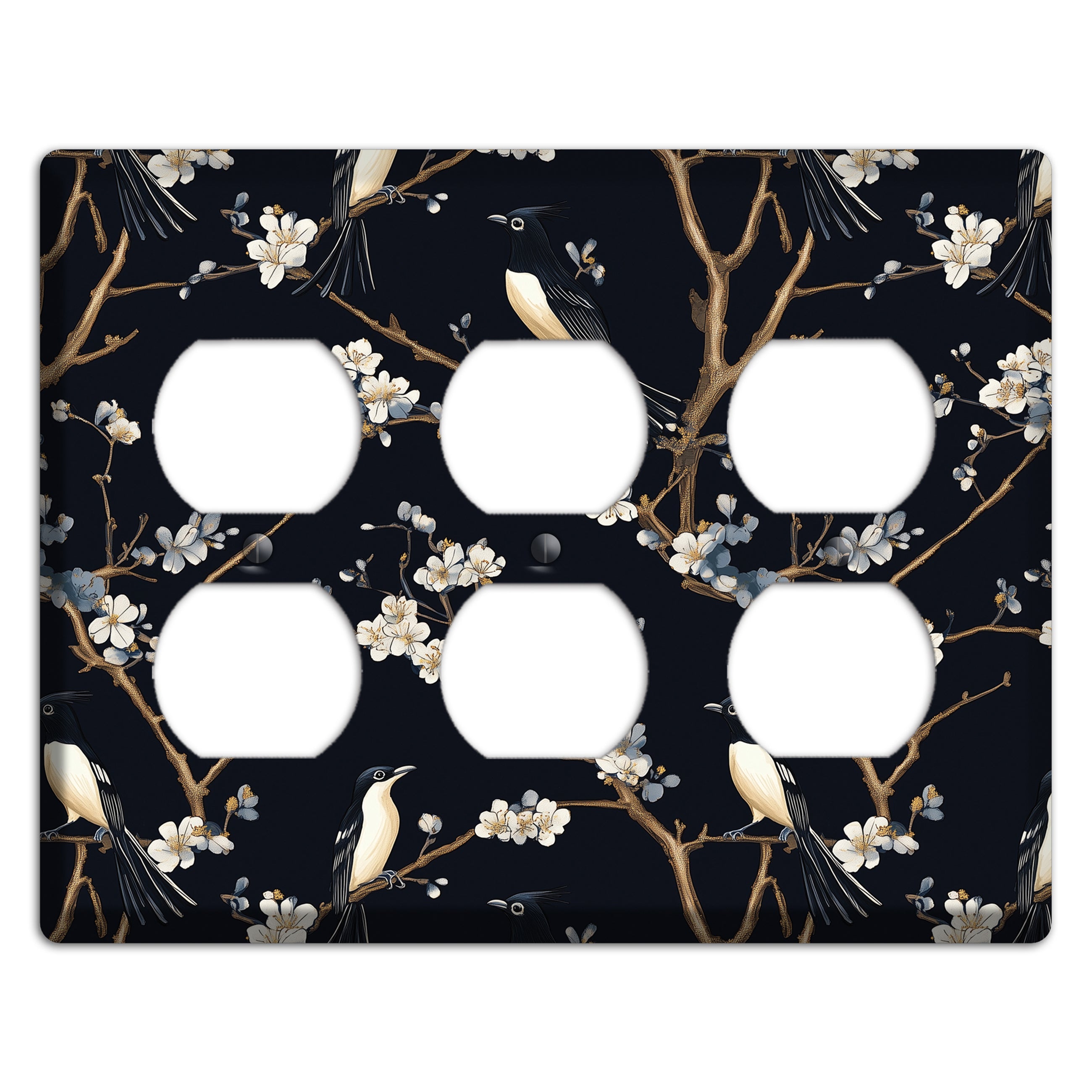 Plum Blossom Vigil 3 Duplex Wallplate