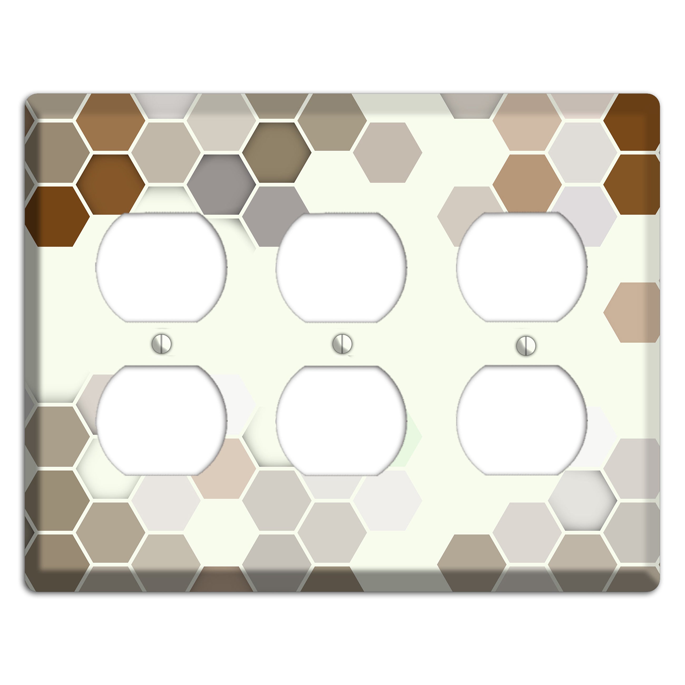 Earth-Toned Honeycomb Mosaic 3 Duplex Wallplate