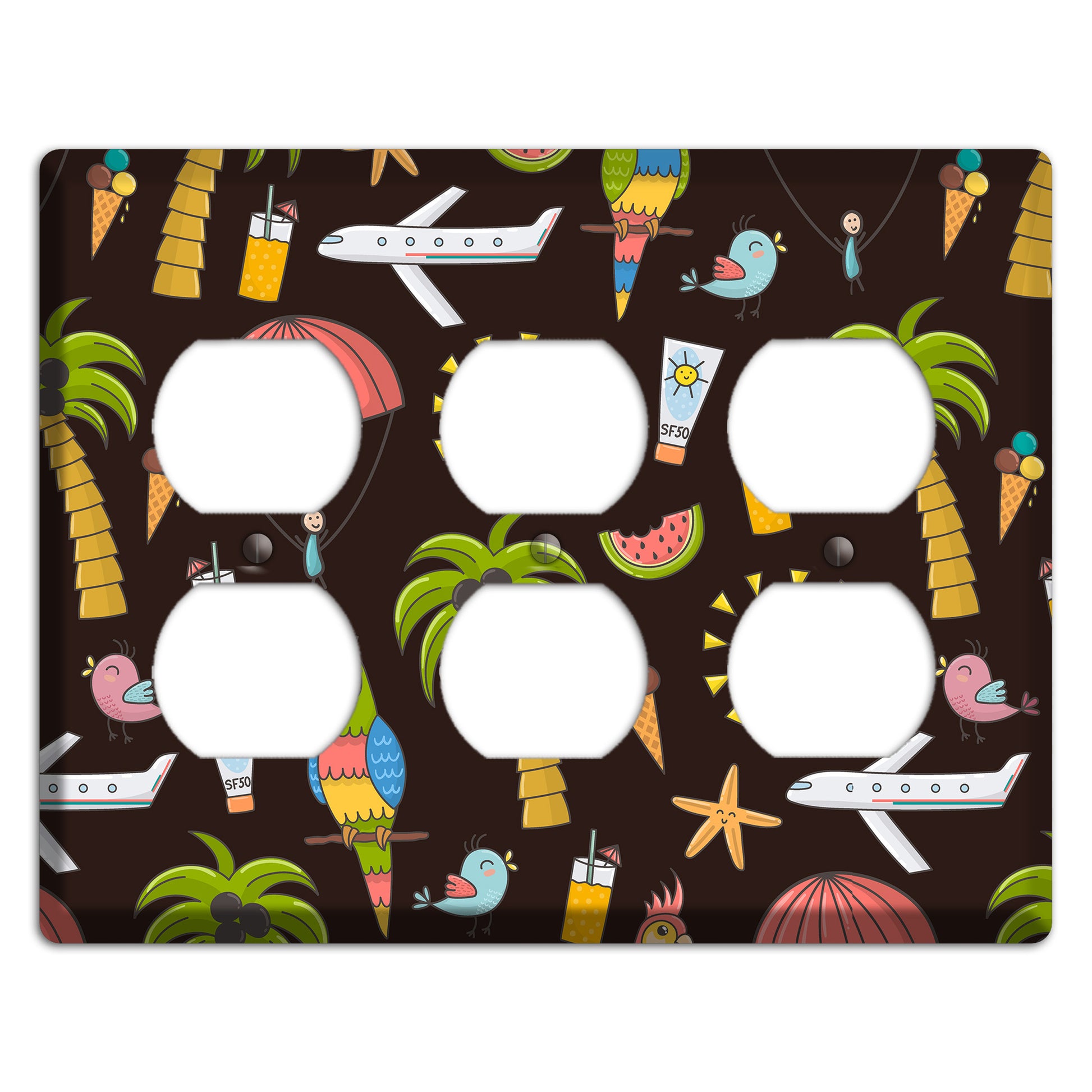 Sunset Tropics 3 Duplex Wallplate