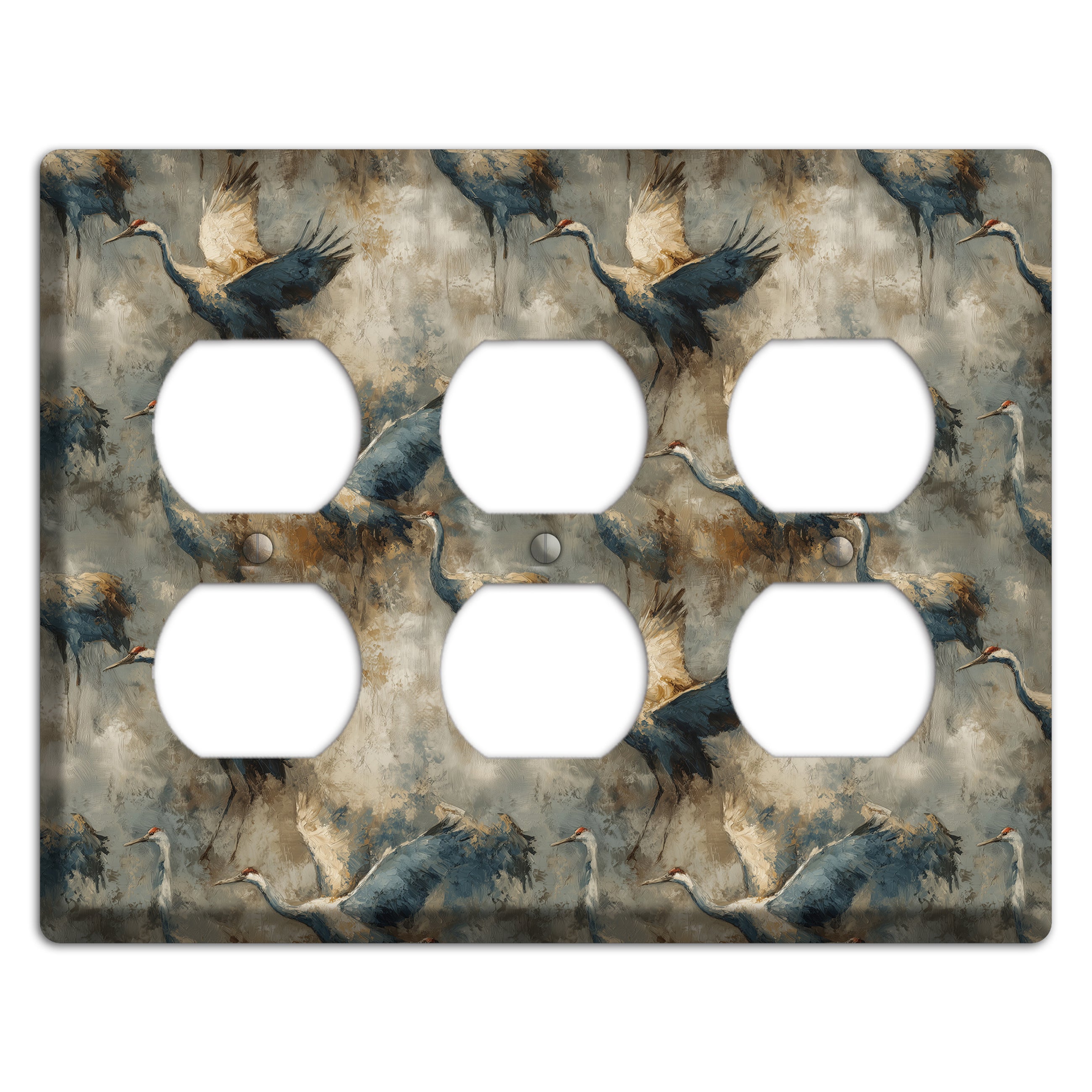 Slate Crane Migration 3 Duplex Wallplate