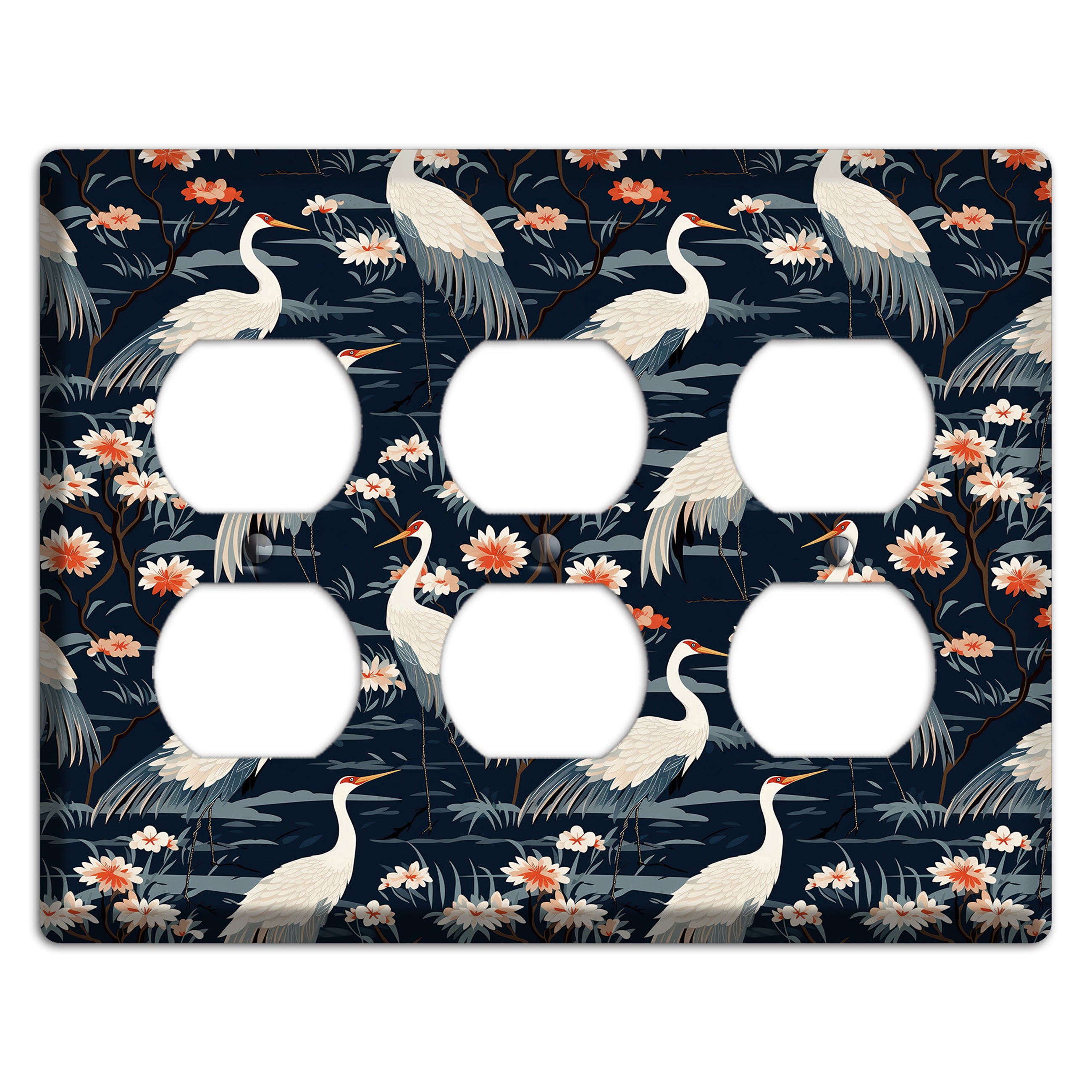 Navy Heron Nocturne 3 Duplex Wallplate