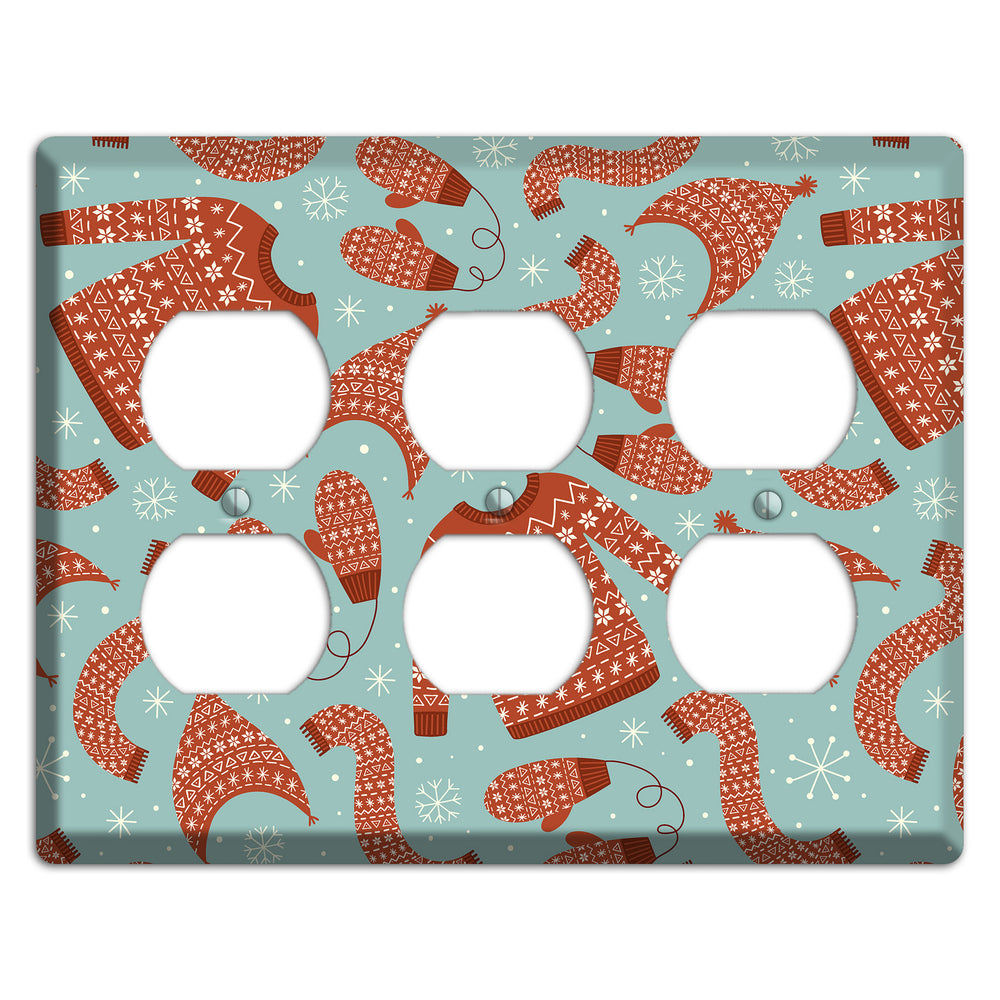 Cozy Knits & Mittens 3 Duplex Wallplate