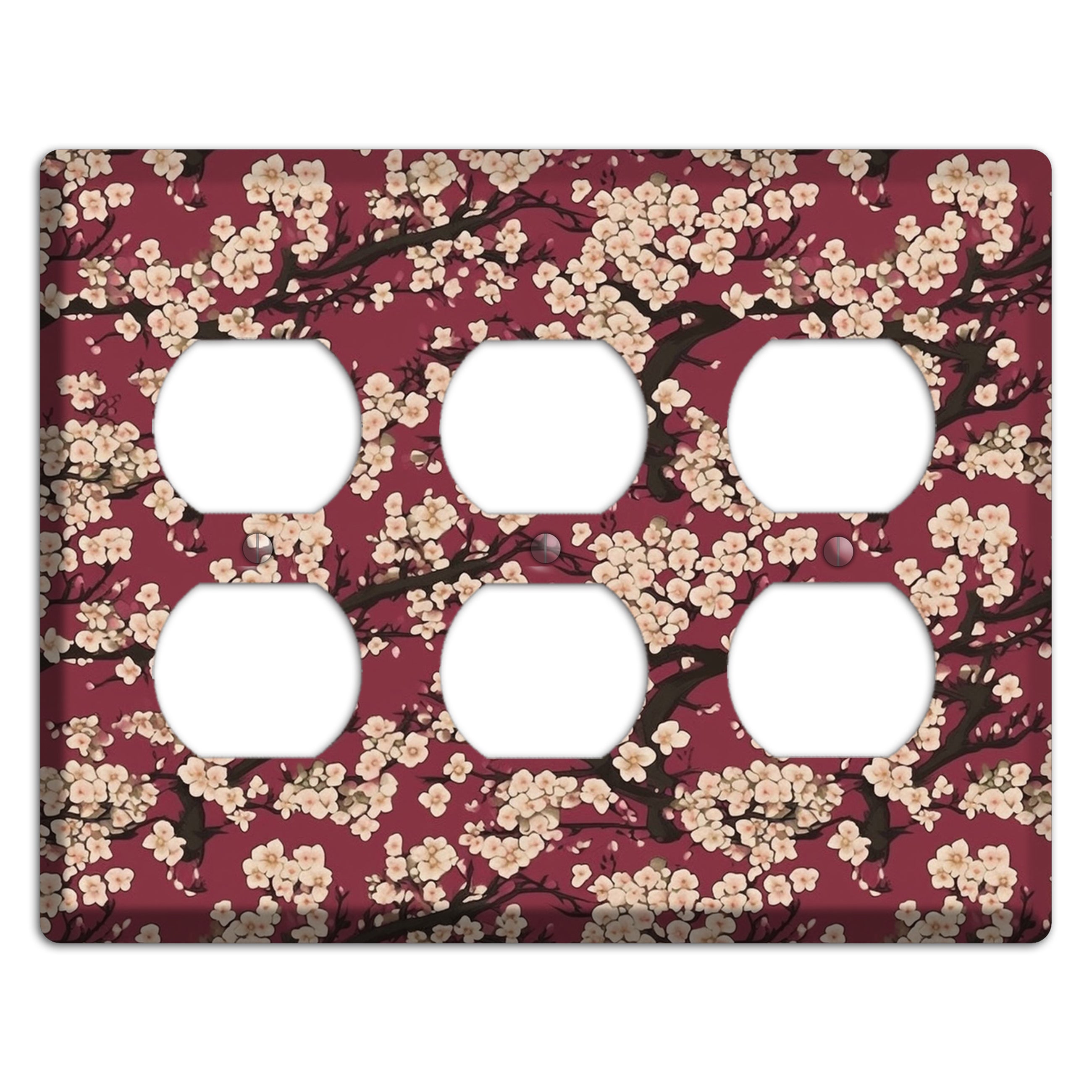 Crimson Plum Drift 3 Duplex Wallplate