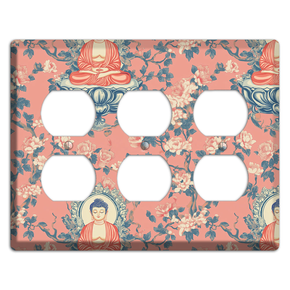 Lotus & Blossom 3 Duplex Wallplate
