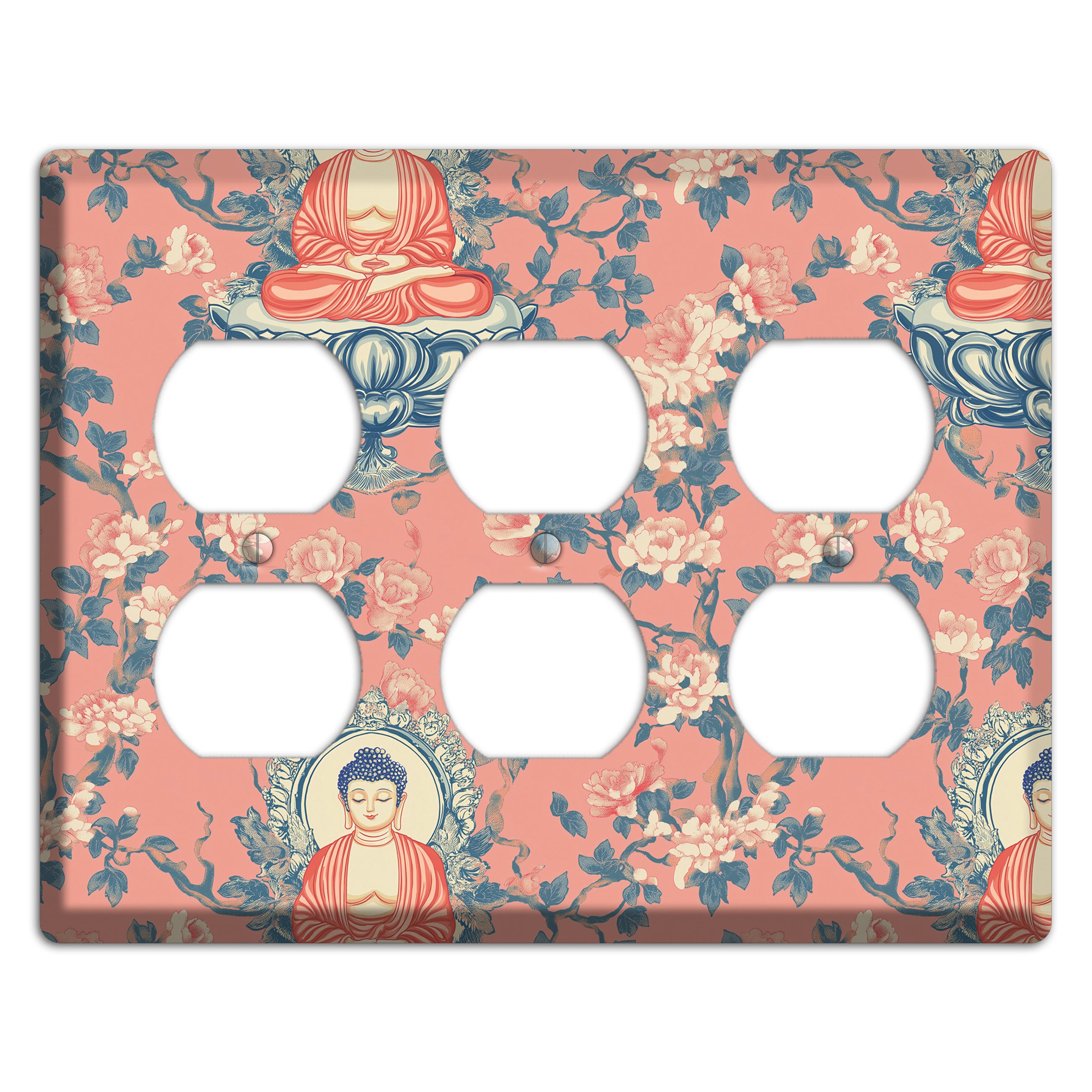 Lotus & Blossom 3 Duplex Wallplate