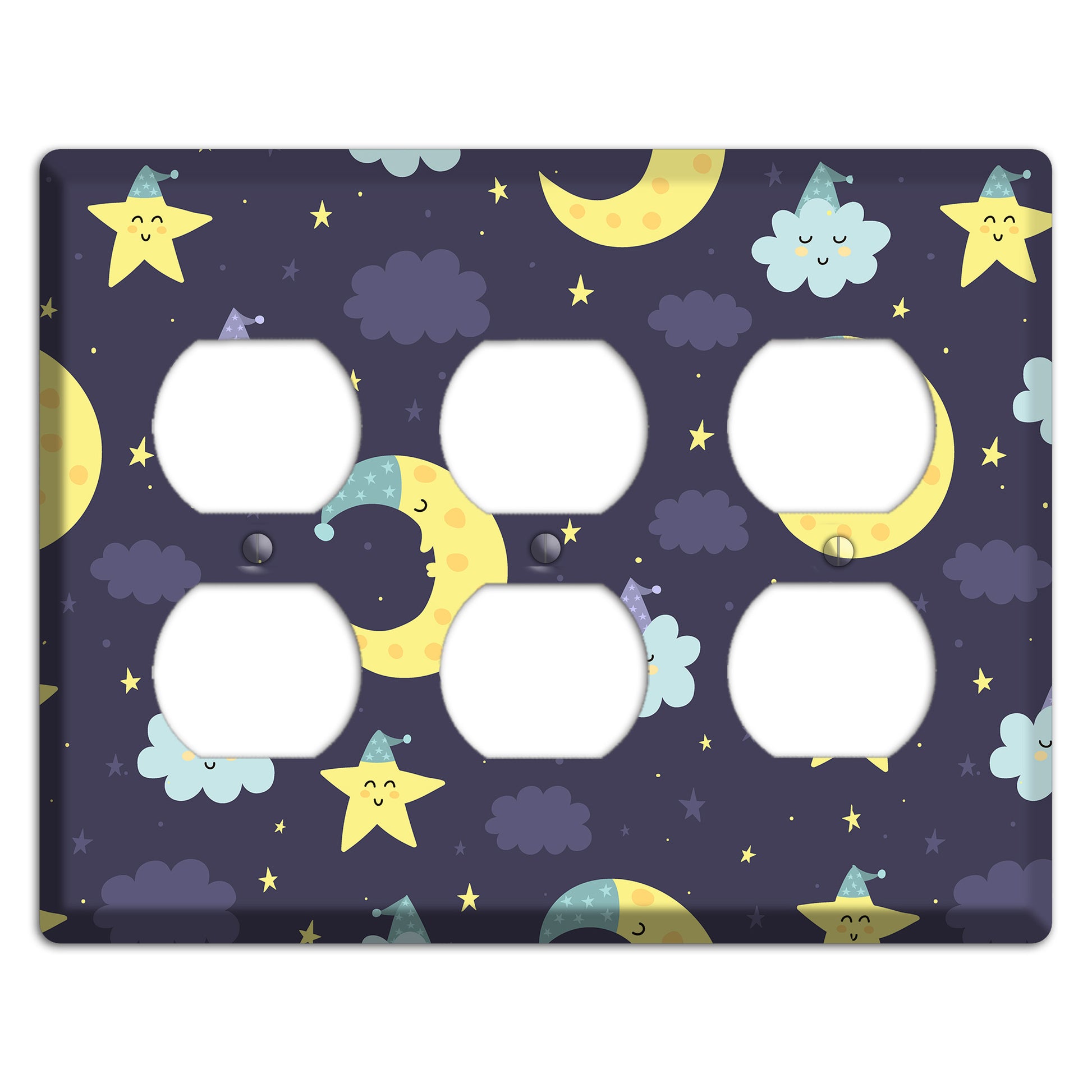 Moon & Star Wishes 3 Duplex Wallplate