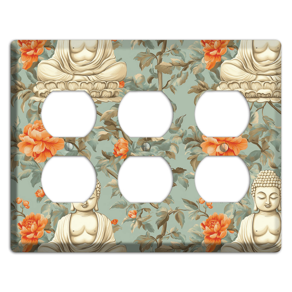 Lotus & Peony 3 Duplex Wallplate