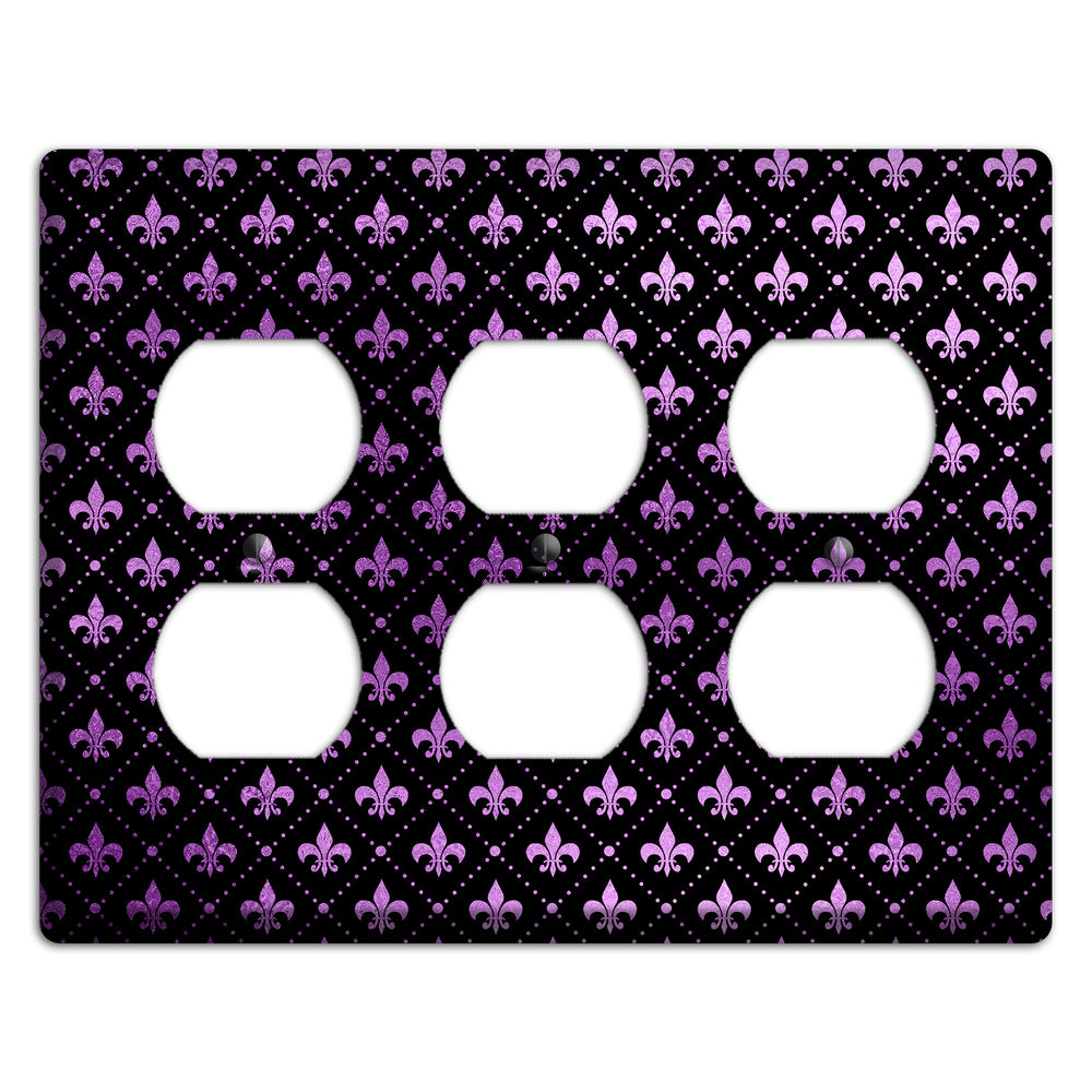Royal Lilac Grid 3 Duplex Wallplate