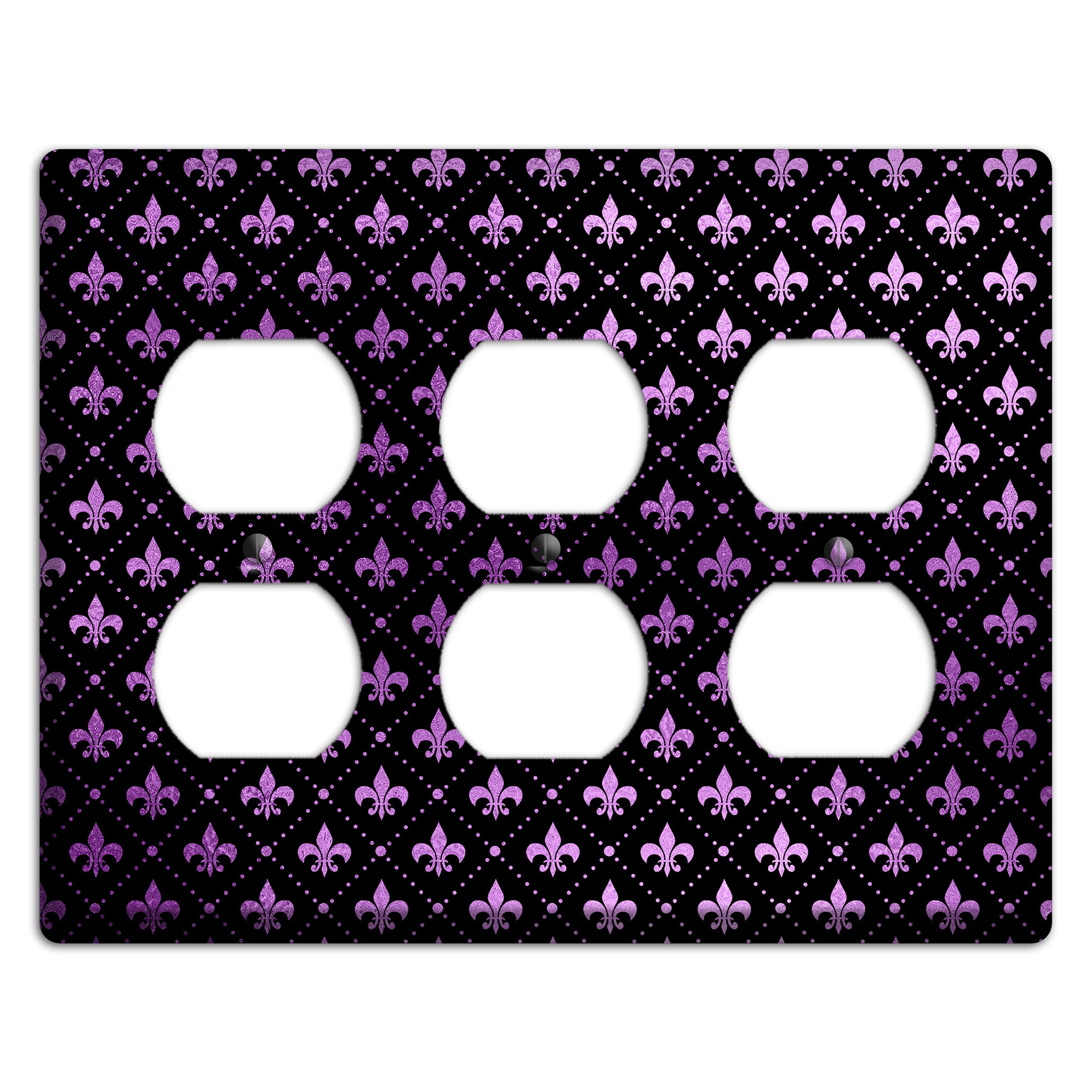 Royal Lilac Grid 3 Duplex Wallplate