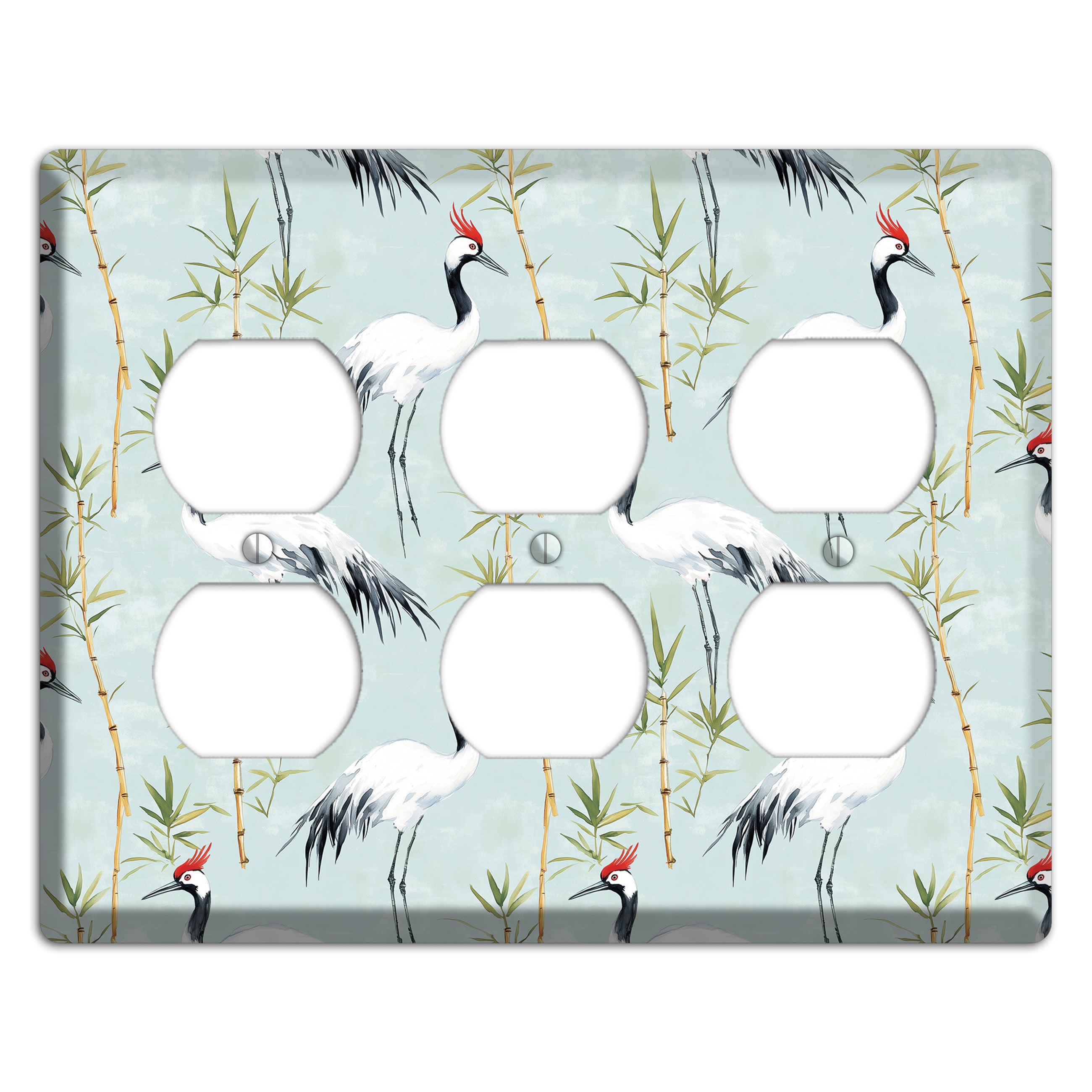 Celadon Bamboo Vigil 3 Duplex Wallplate