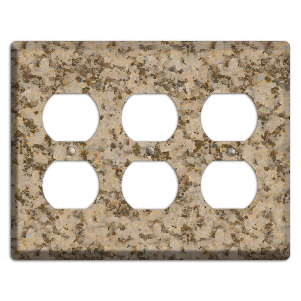 Giallo Santa Cecilia Granite 3 Duplex Wallplate