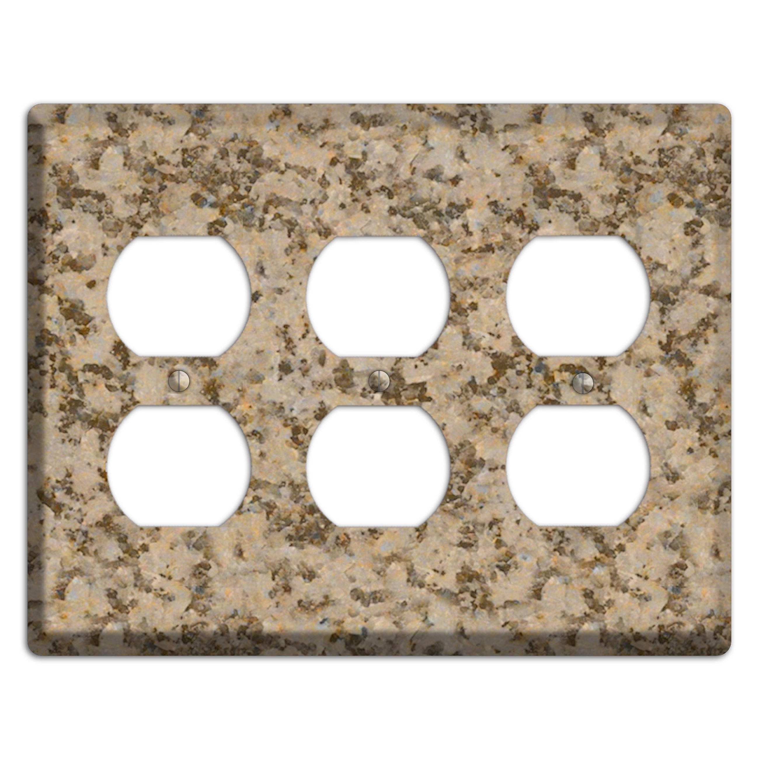 Giallo Santa Cecilia Granite 3 Duplex Wallplate