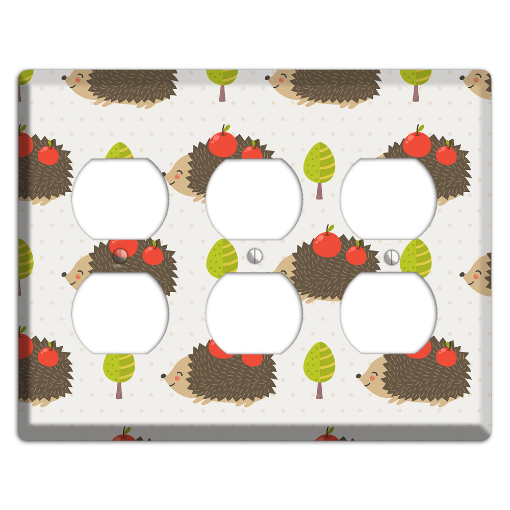 Hedgehog Harvest 3 Duplex Wallplate