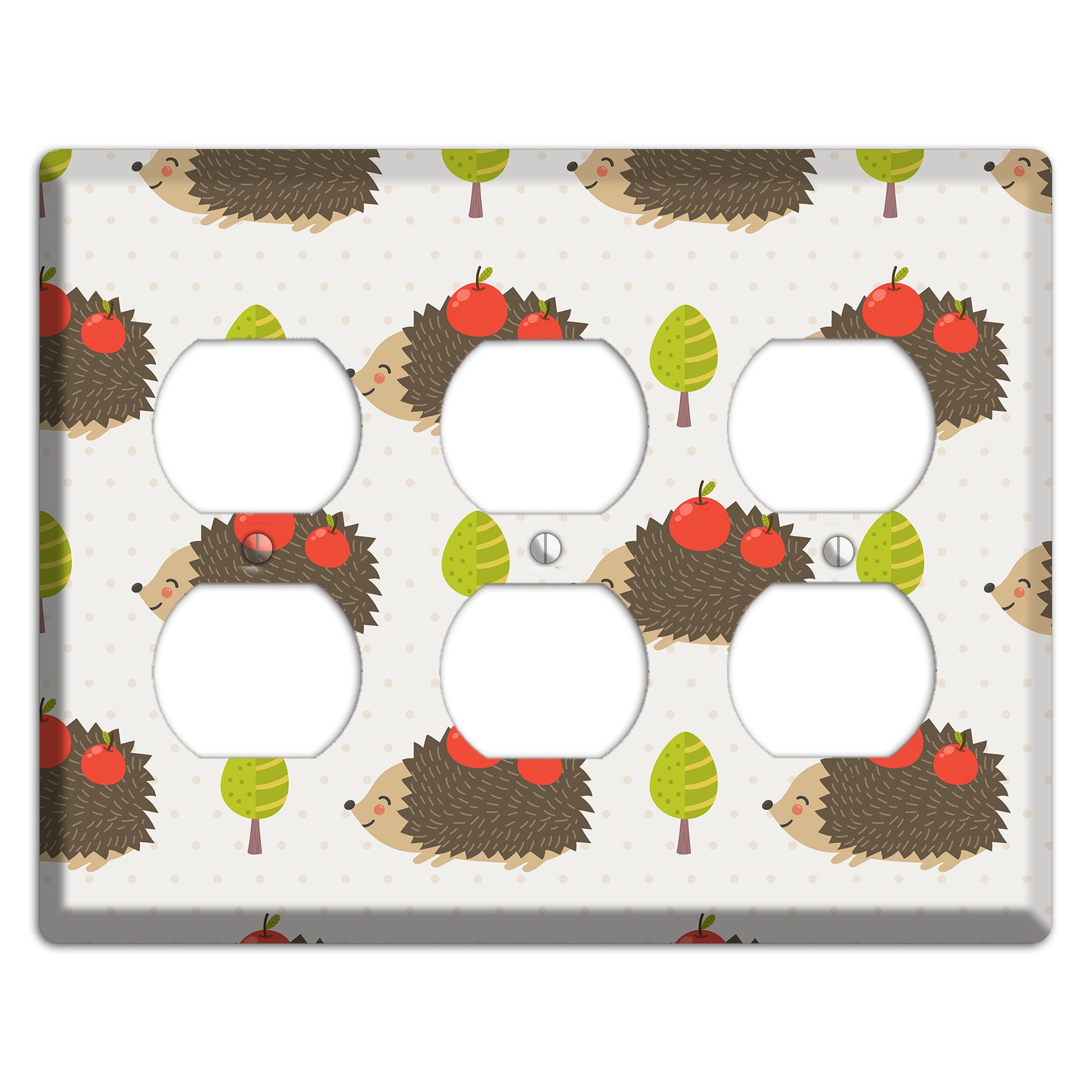 Hedgehog Harvest 3 Duplex Wallplate