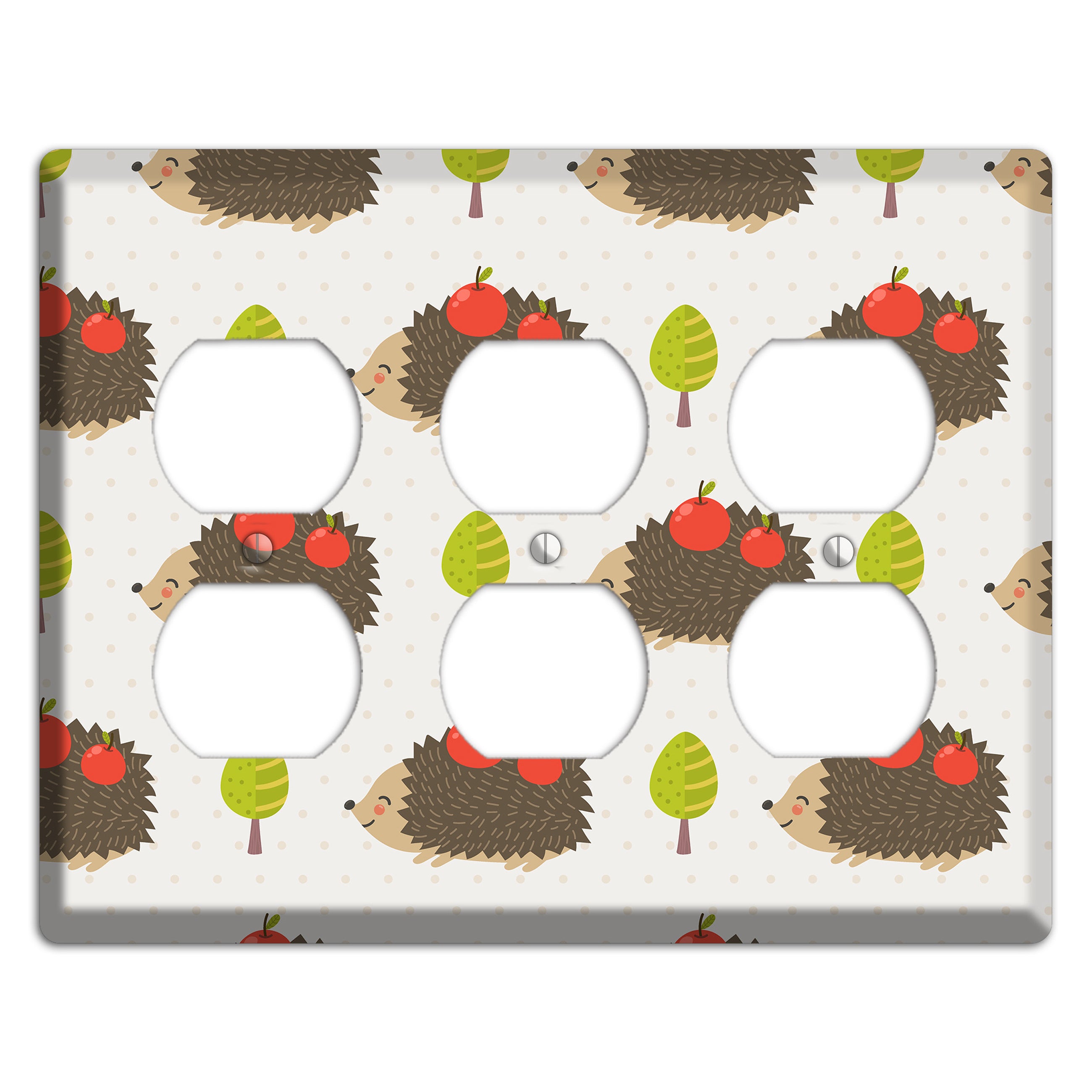 Hedgehog Harvest 3 Duplex Wallplate