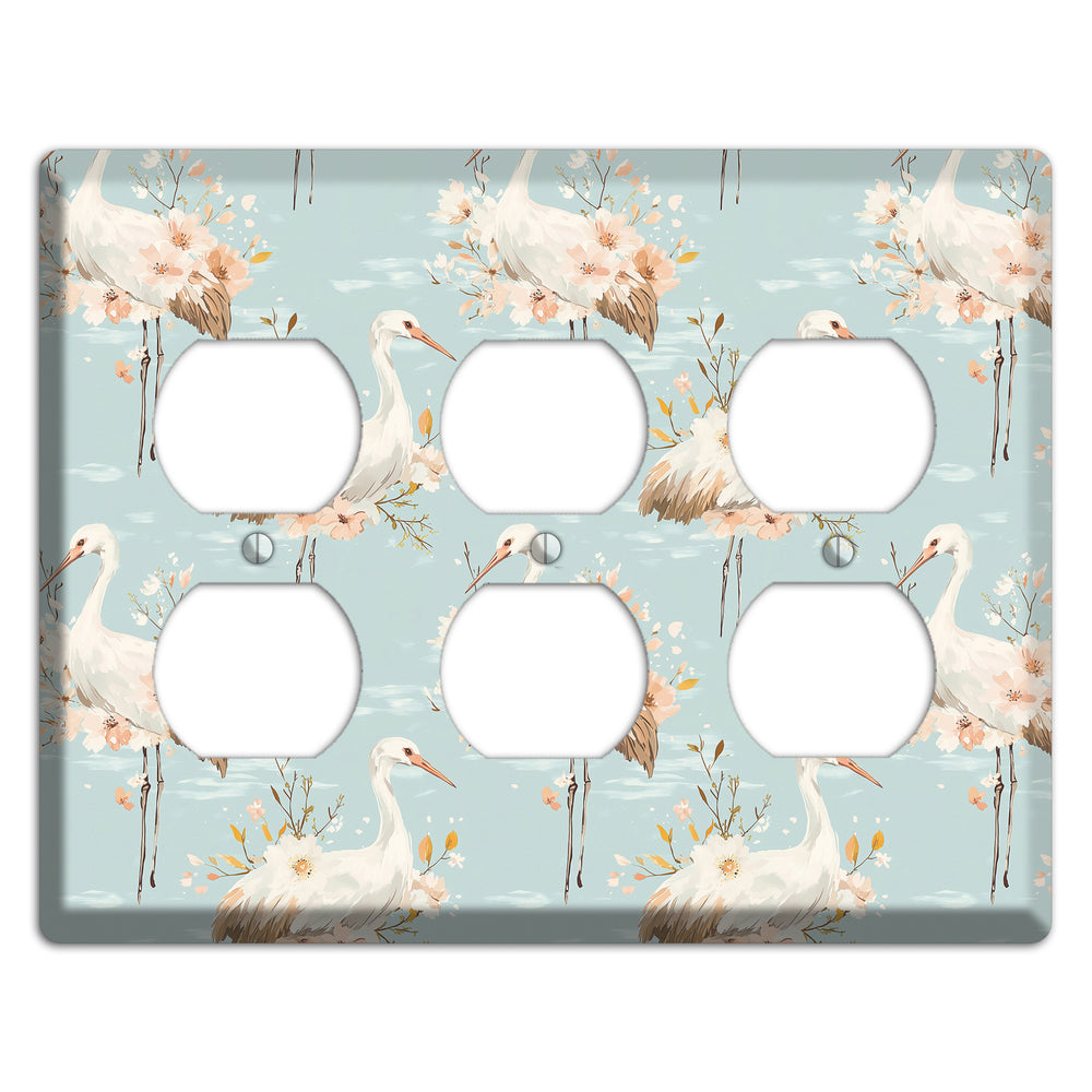 Celadon Crane Reverie 3 Duplex Wallplate