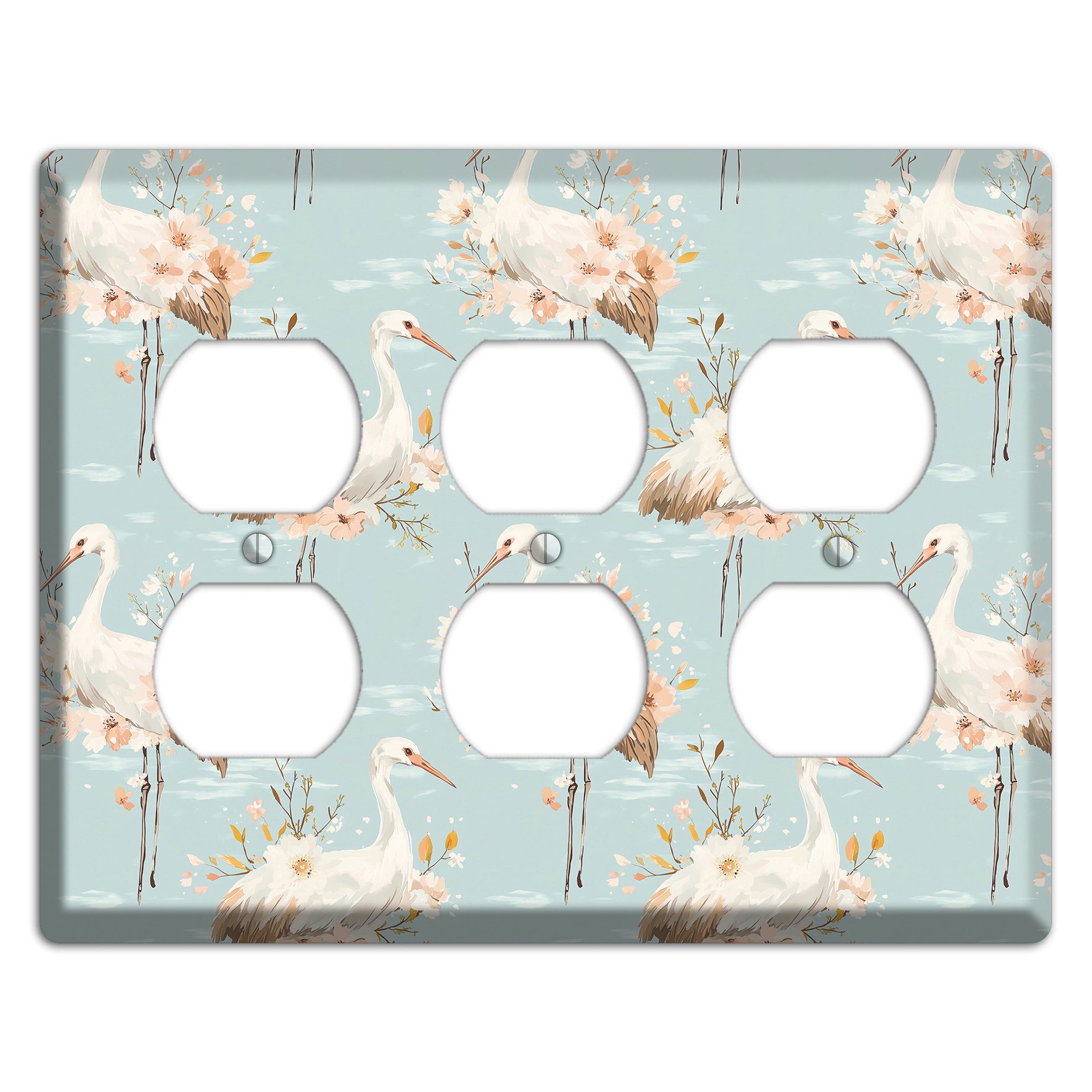 Celadon Crane Reverie 3 Duplex Wallplate