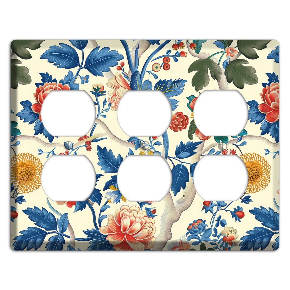 Porcelain Garden Riot 3 Duplex Wallplate