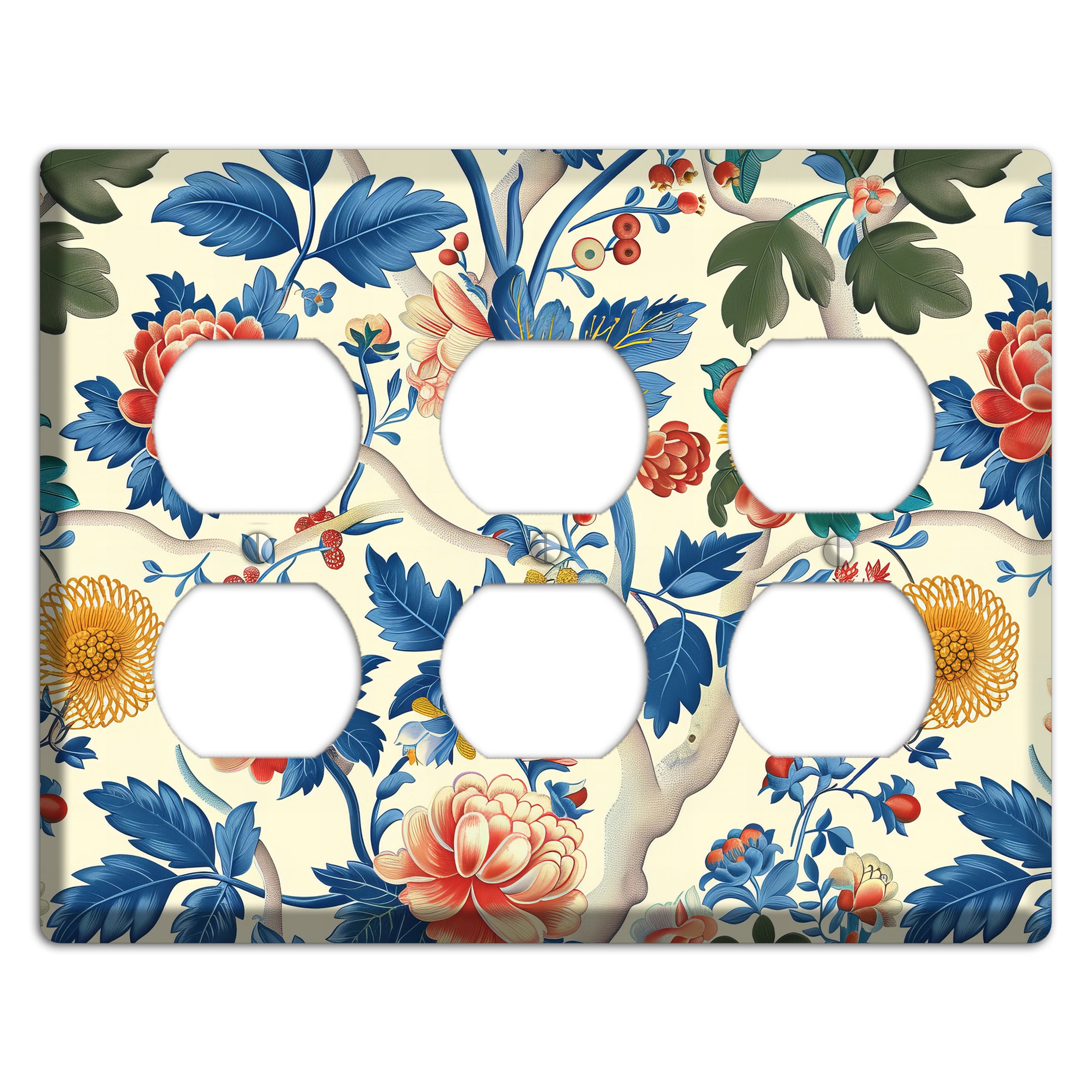 Porcelain Garden Riot 3 Duplex Wallplate