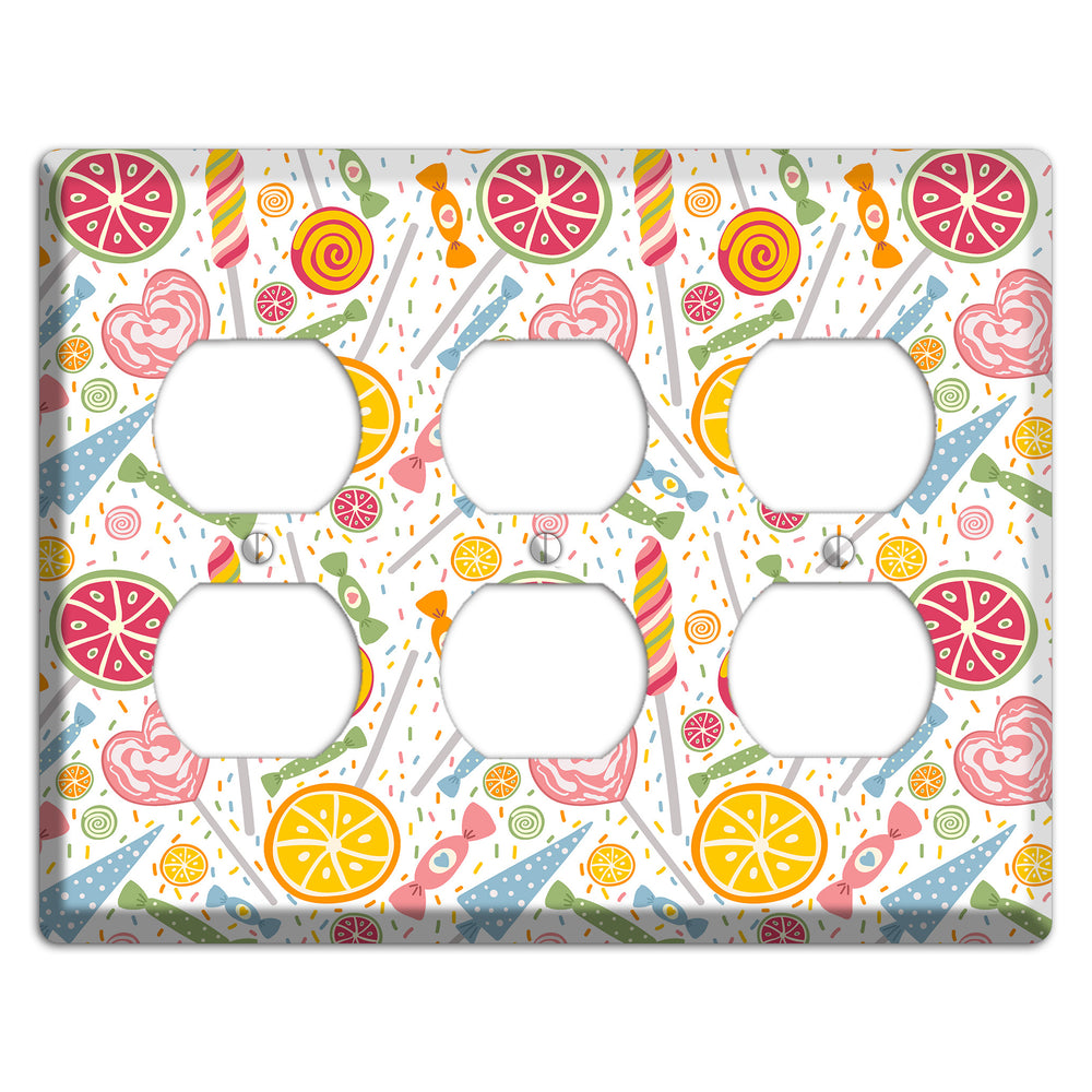 Candy Carnival (White) 3 Duplex Wallplate