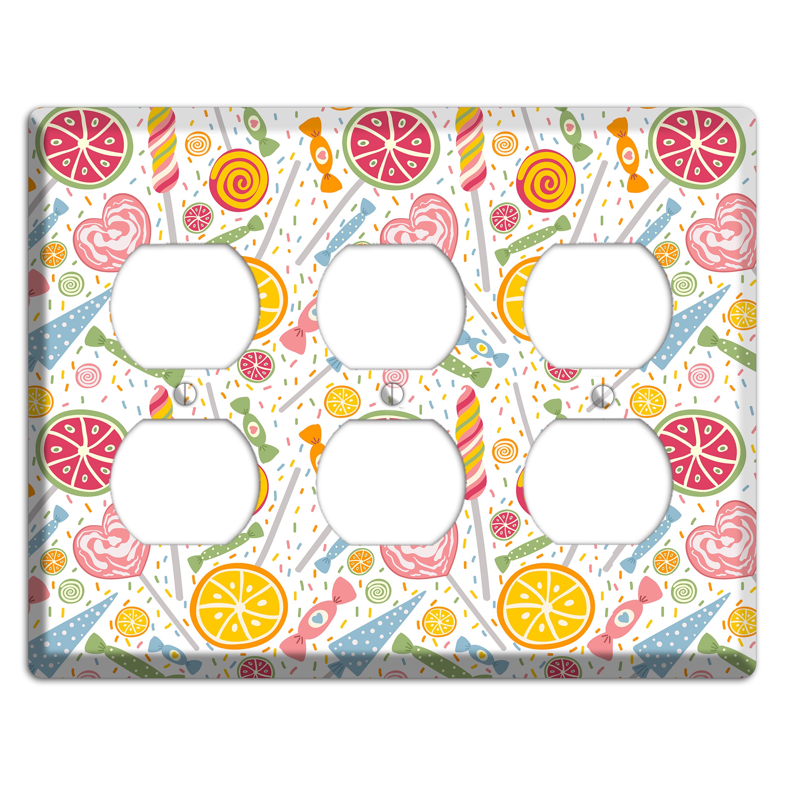 Candy Carnival (White) 3 Duplex Wallplate