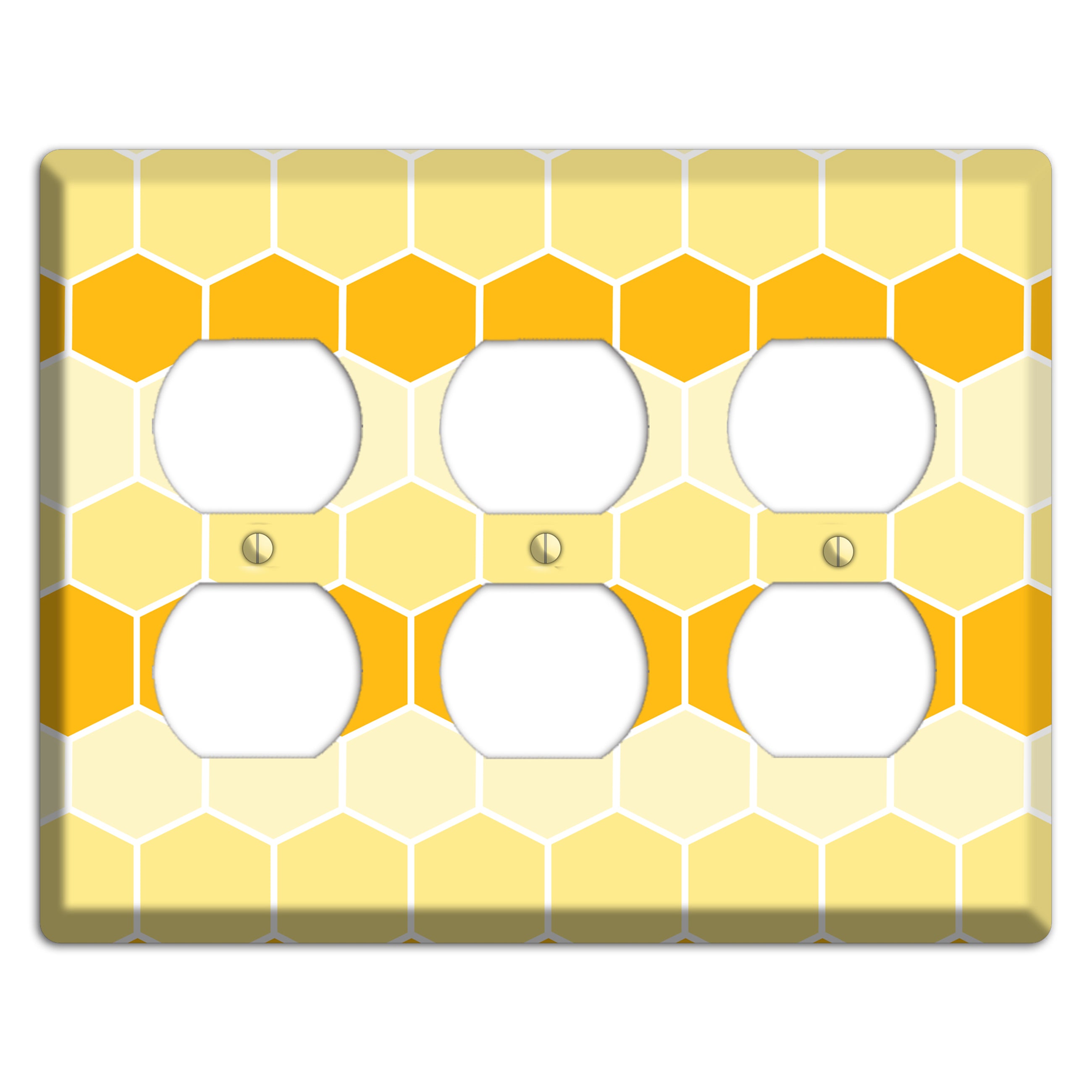 Golden Hollow Grid 3 Duplex Wallplate