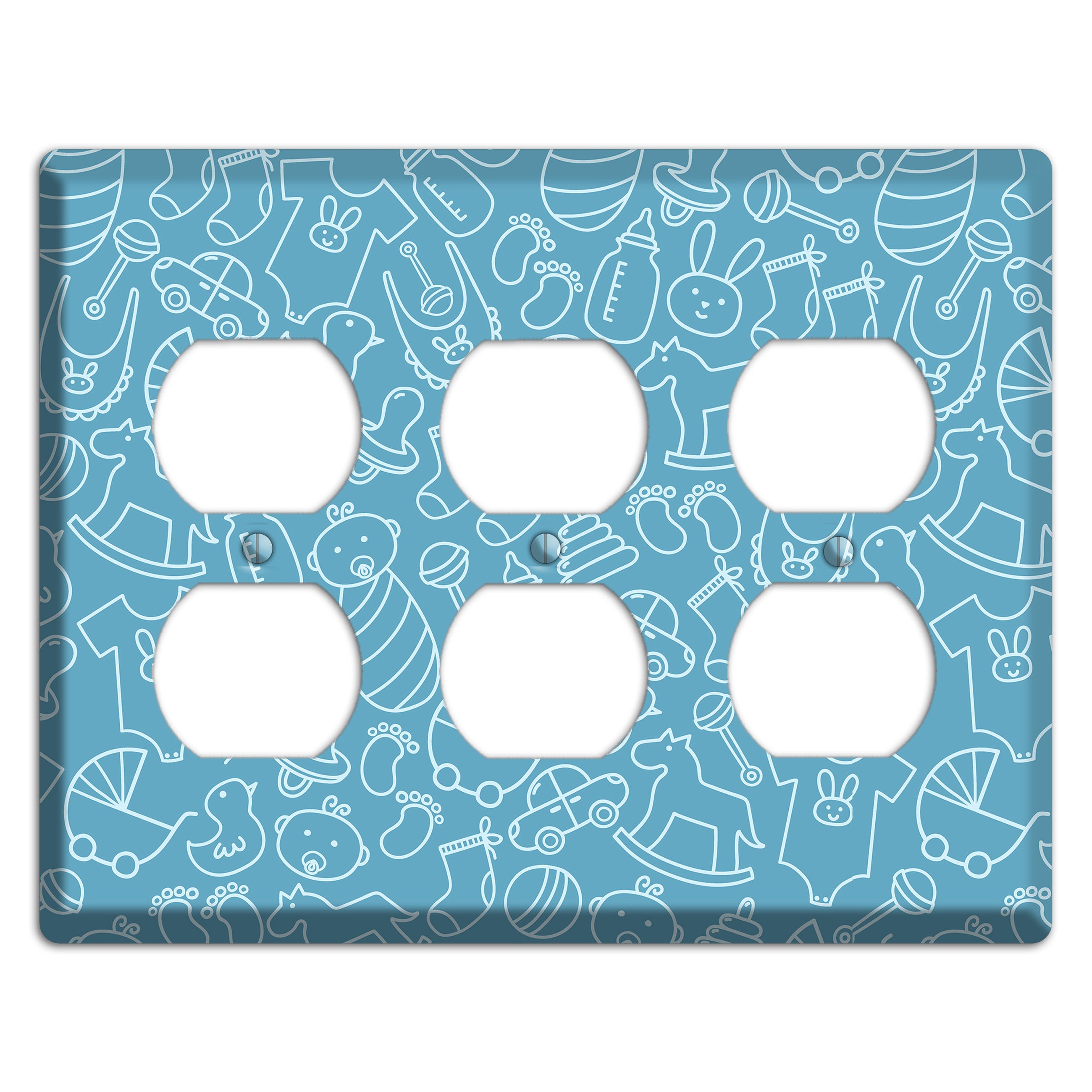Line Art Baby Blue 3 Duplex Wallplate