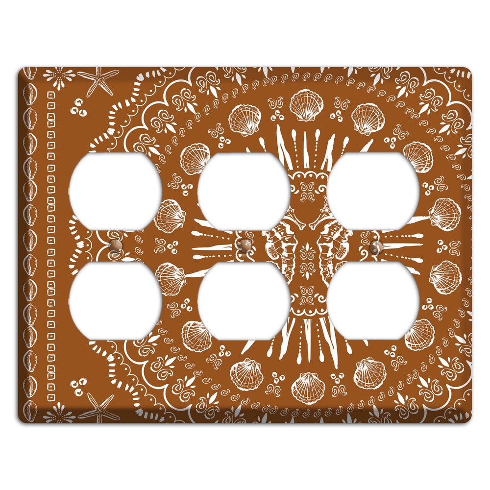 Russet Seahorse Mandala 3 Duplex Wallplate