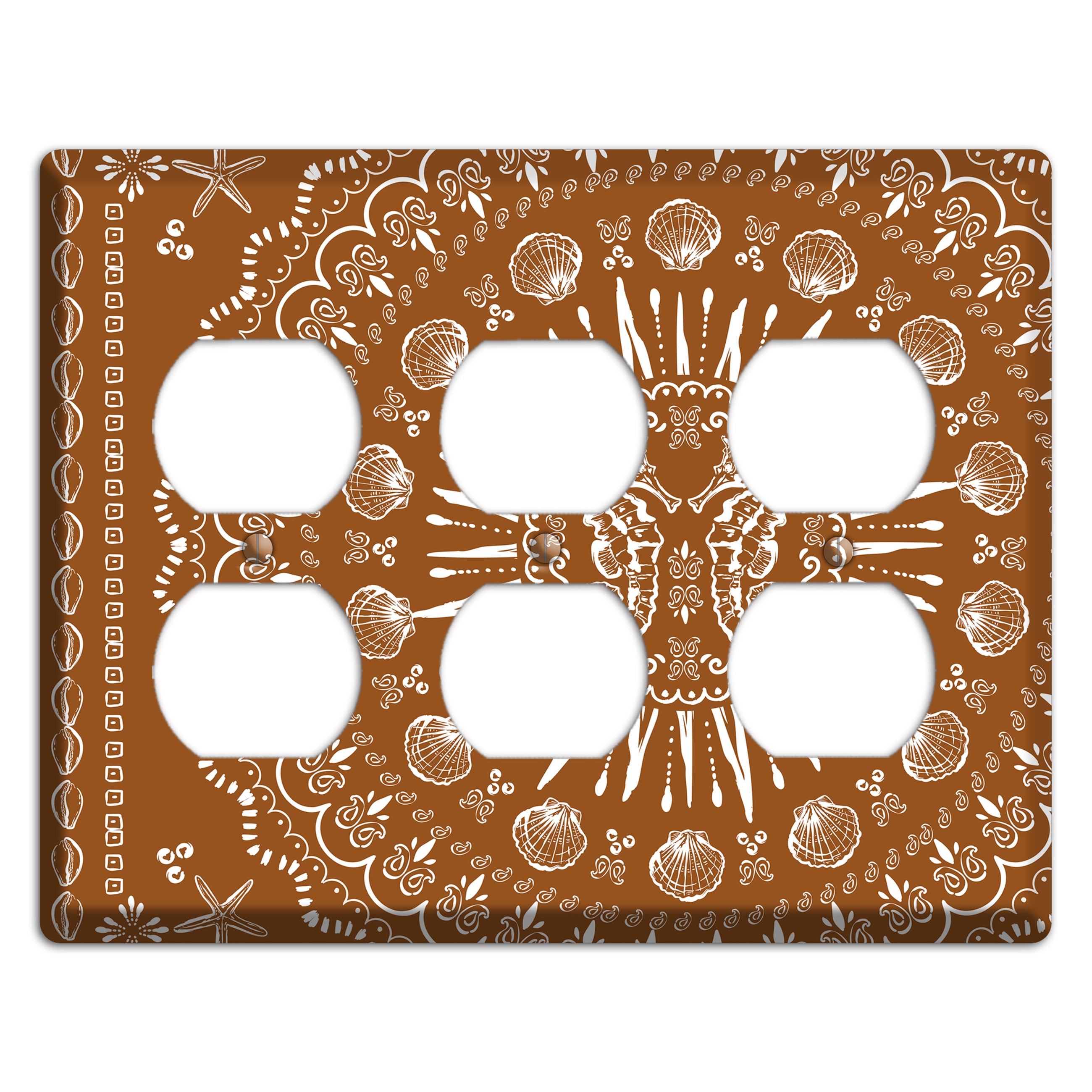 Russet Seahorse Mandala 3 Duplex Wallplate