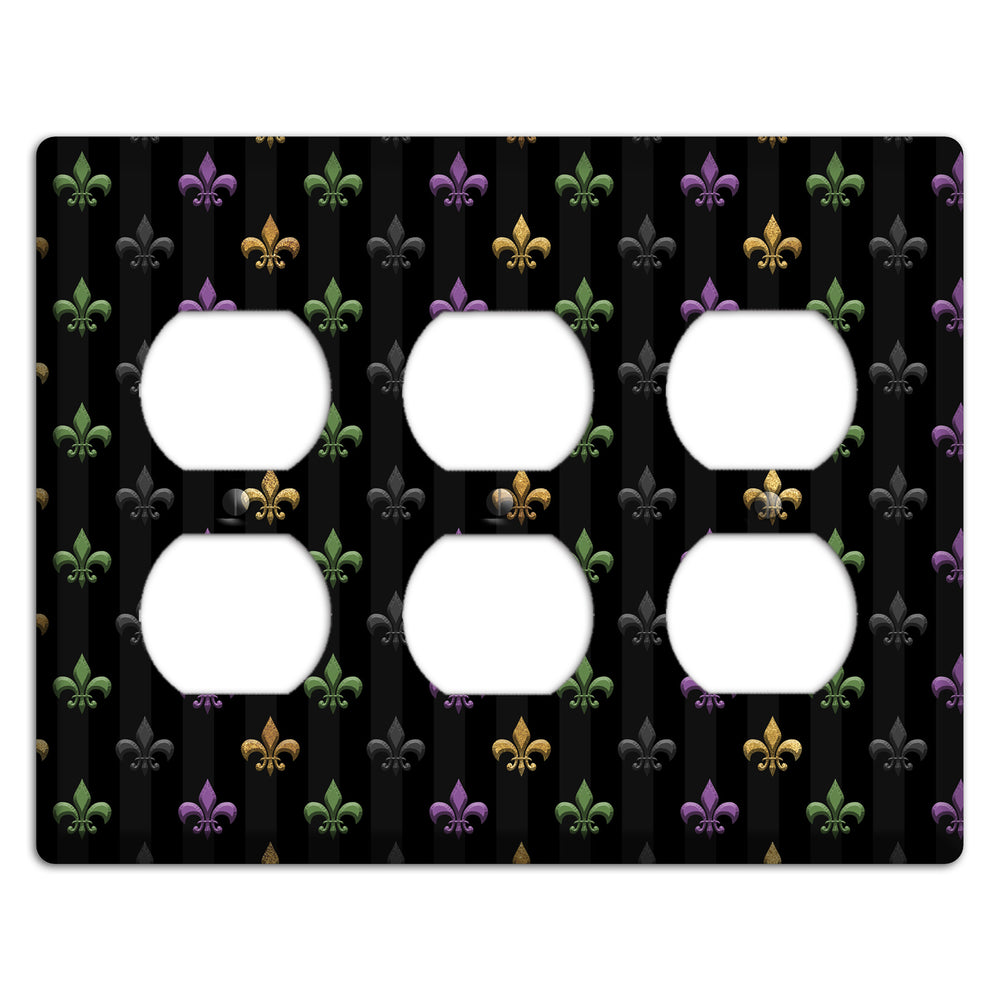 Midnight Fleur 3 Duplex Wallplate