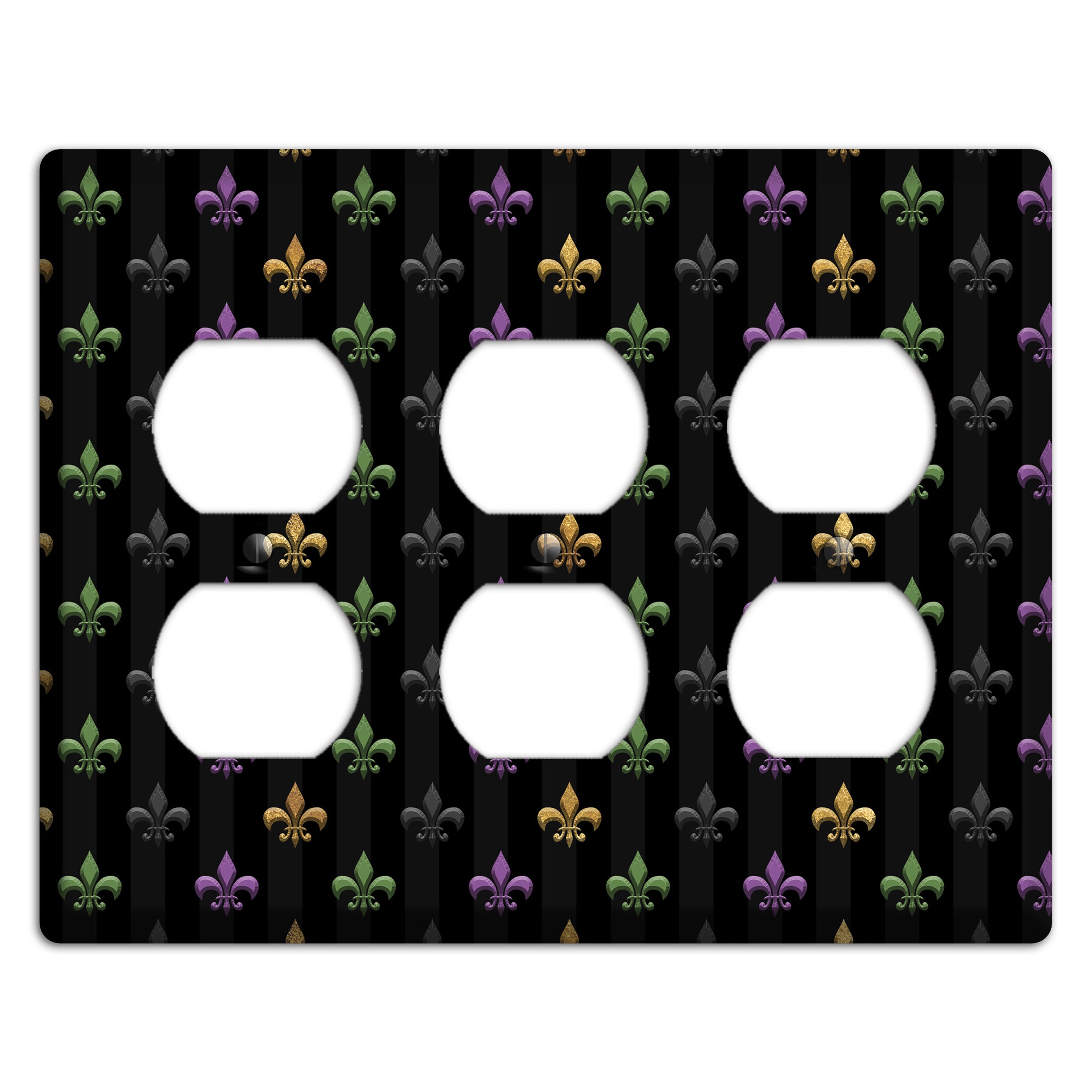 Midnight Fleur 3 Duplex Wallplate