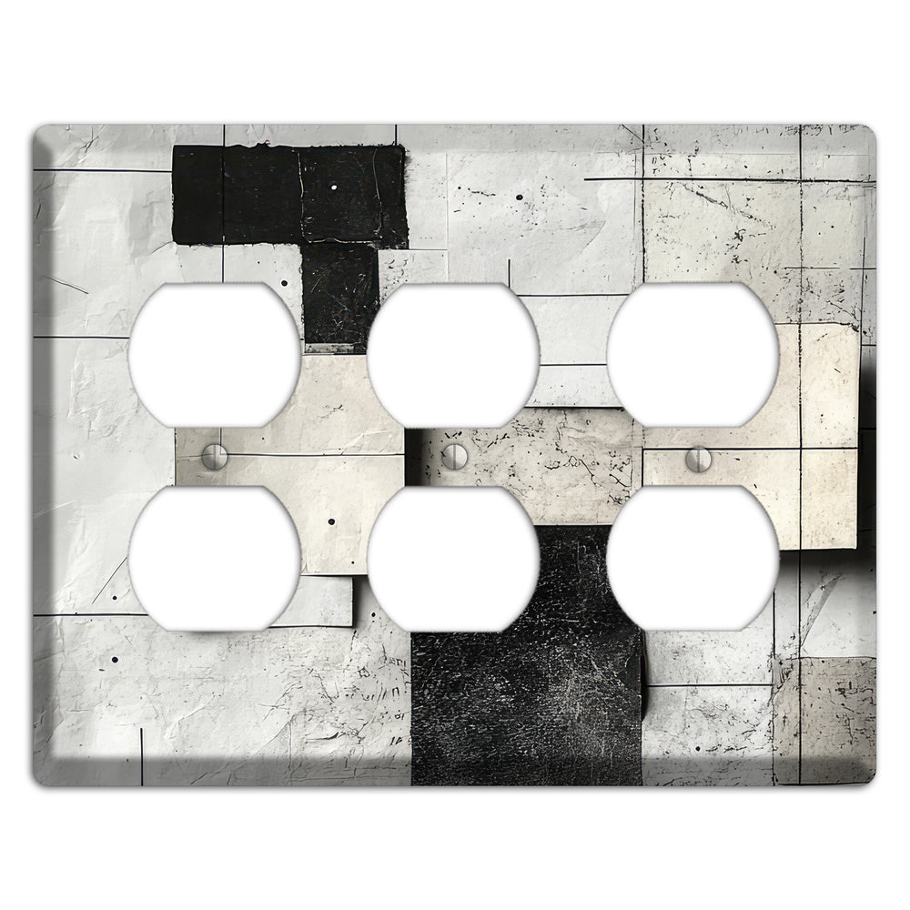 Torn Blueprint Collage 3 Duplex Wallplate