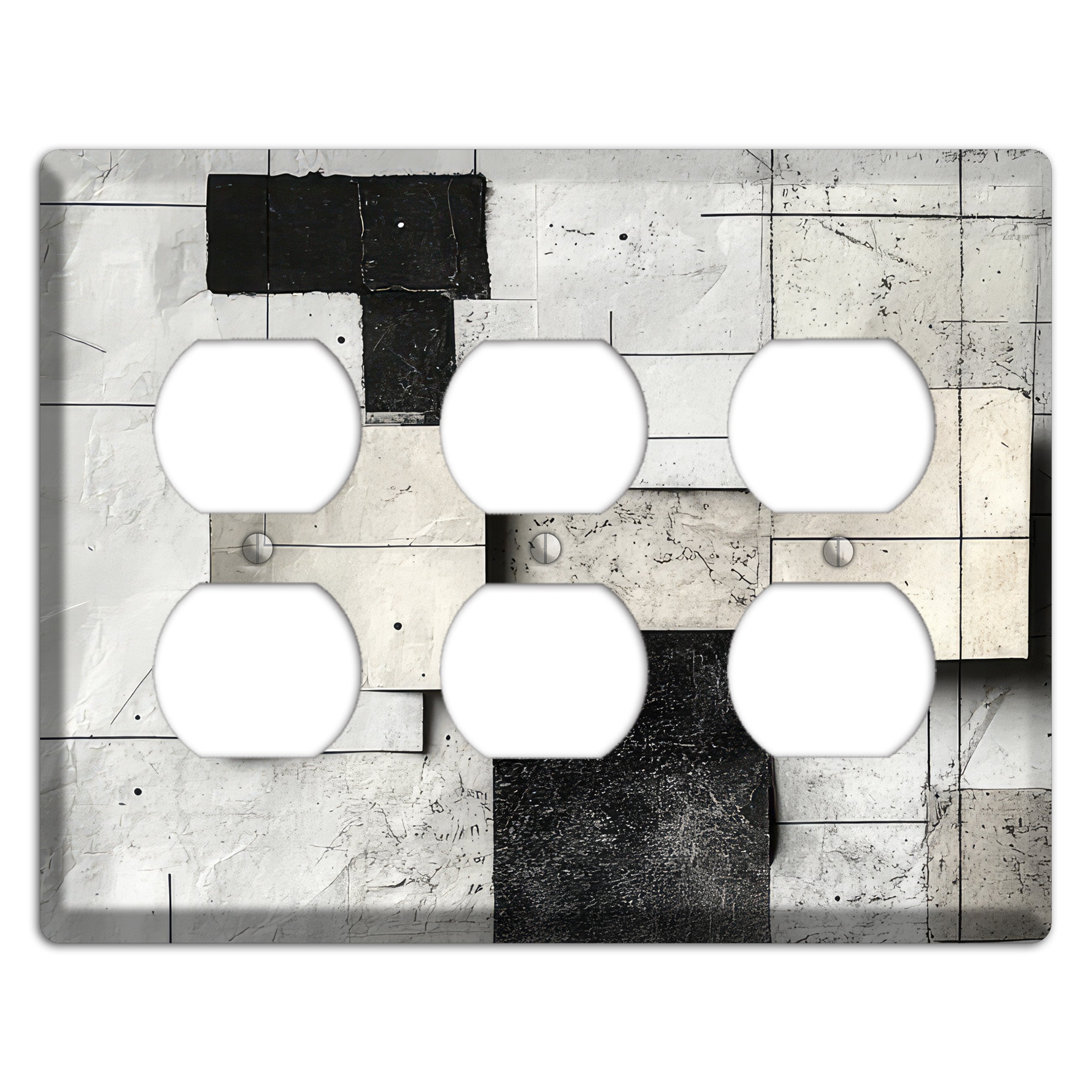 Torn Blueprint Collage 3 Duplex Wallplate