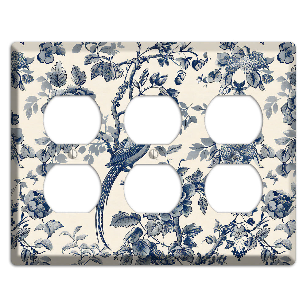 Pheasant & Peony 3 Duplex Wallplate