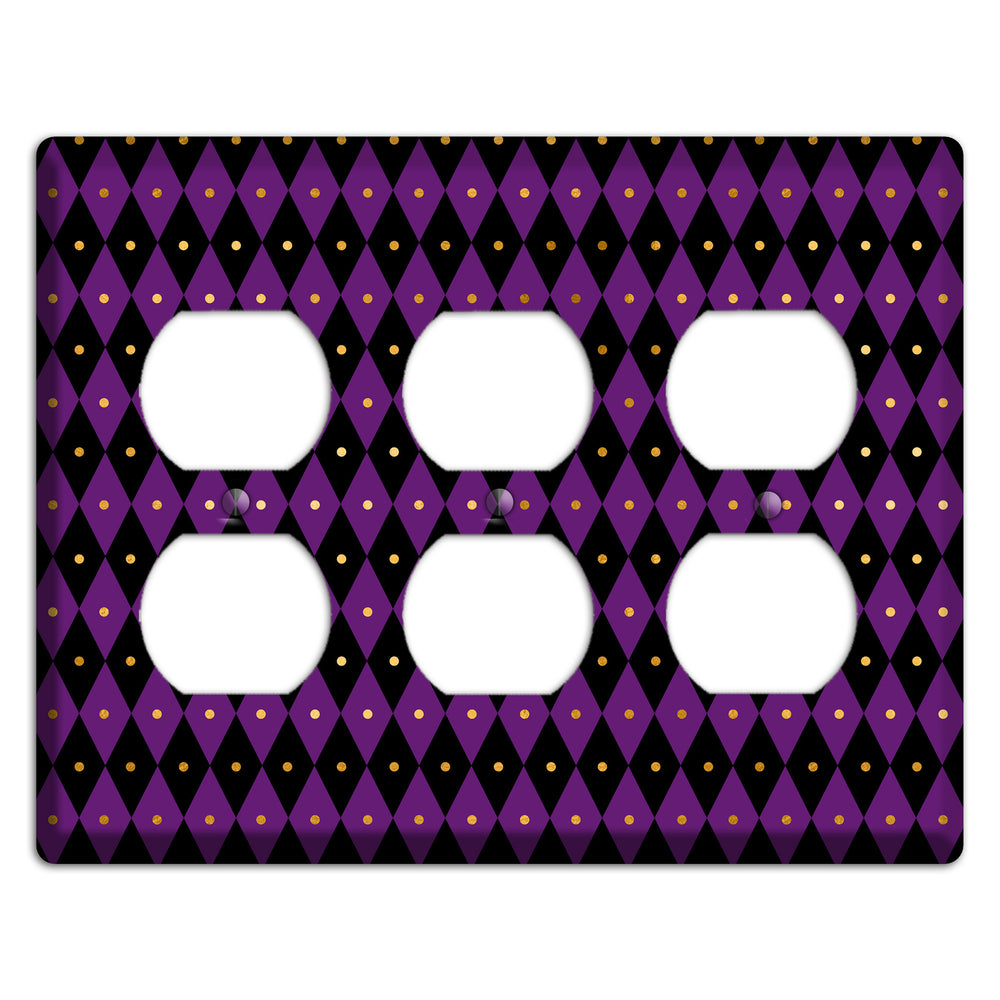 Royal Check: Violet 3 Duplex Wallplate