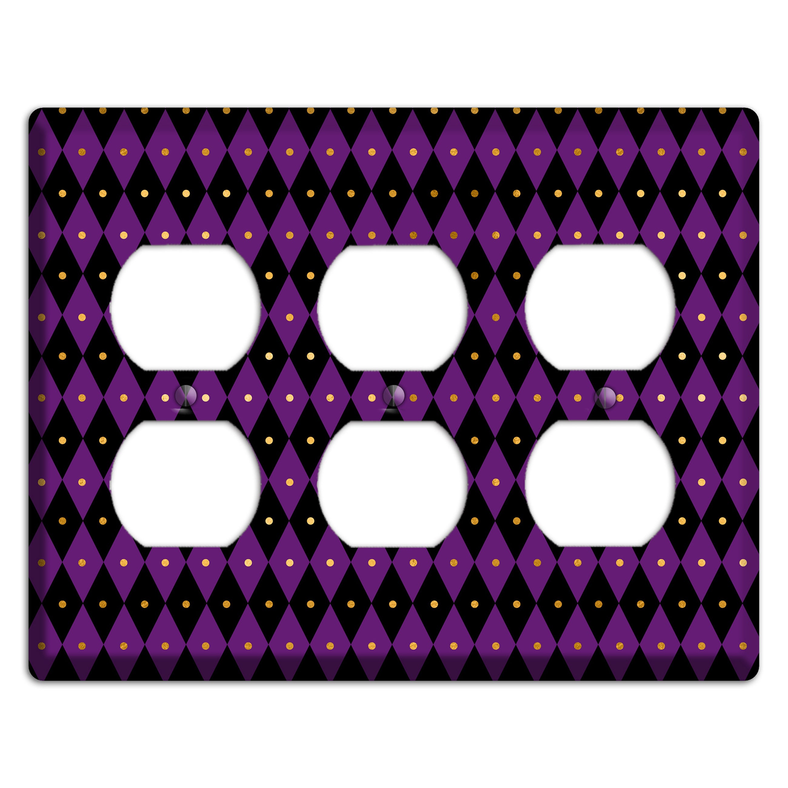 Royal Check: Violet 3 Duplex Wallplate