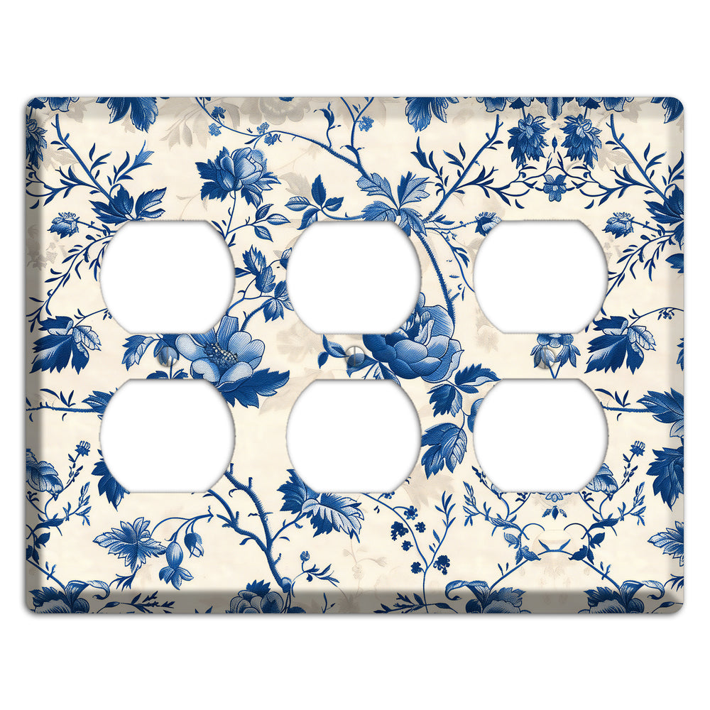 Porcelain Garden Riot 3 Duplex Wallplate