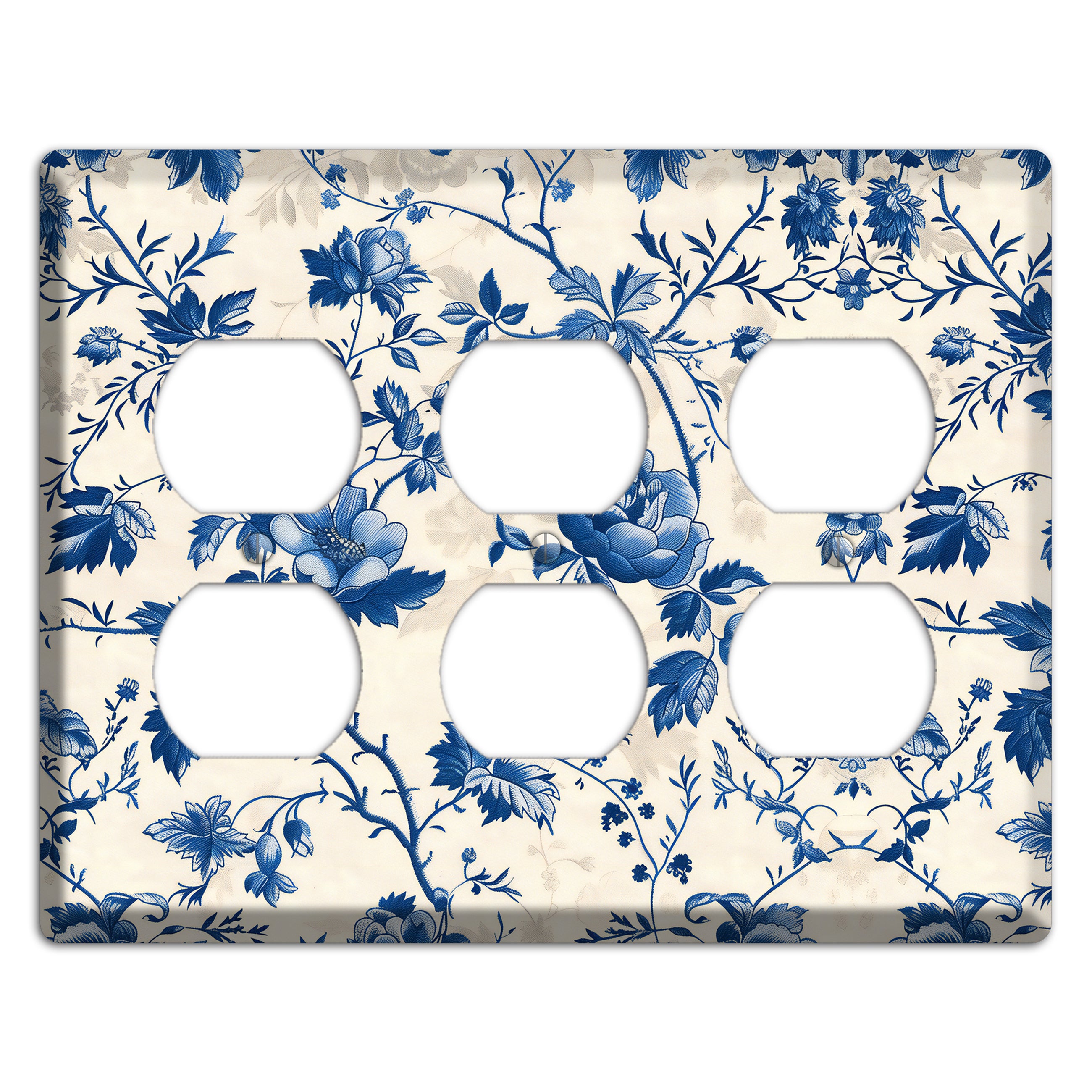 Porcelain Garden Riot 3 Duplex Wallplate