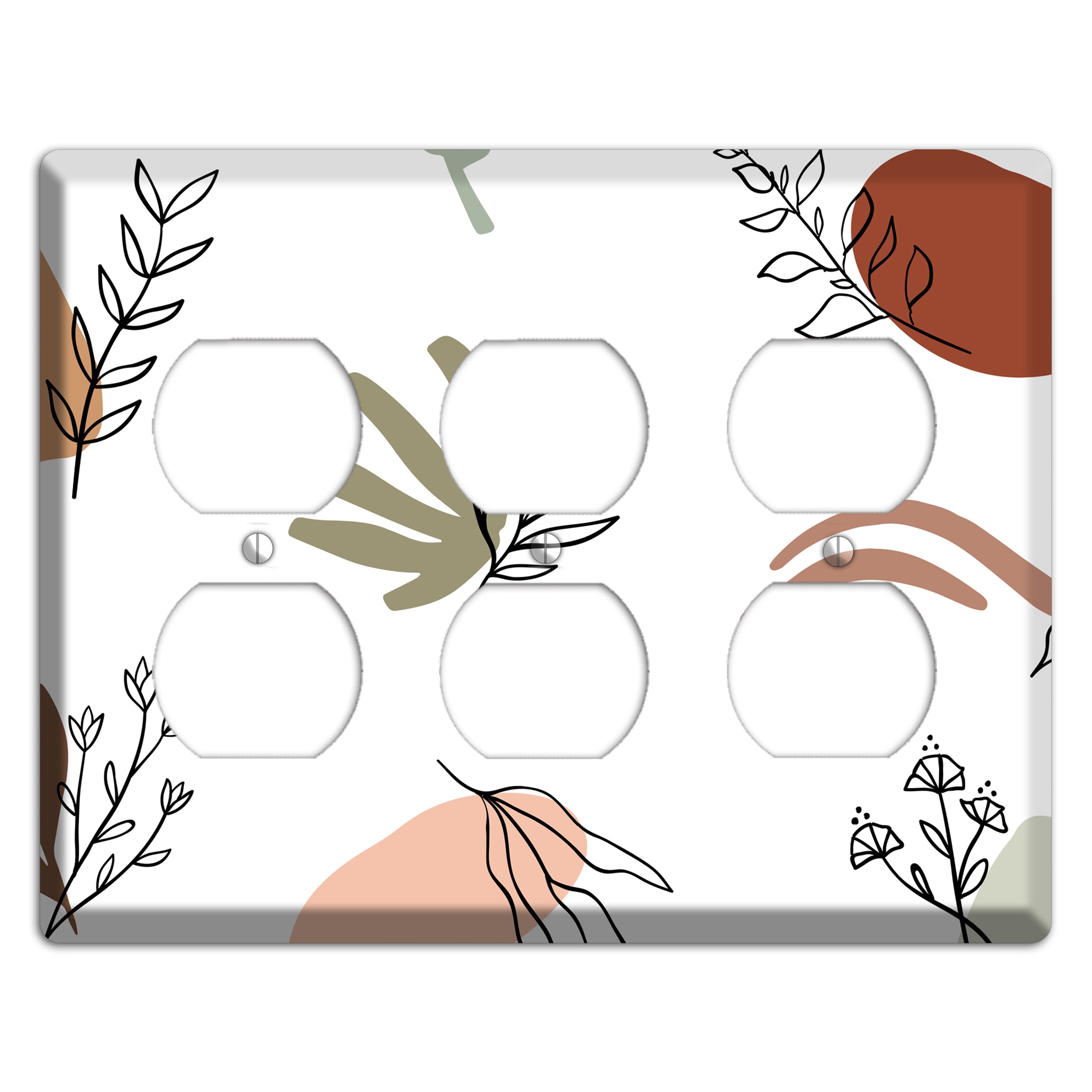 Wildflower & Clay 3 Duplex Wallplate