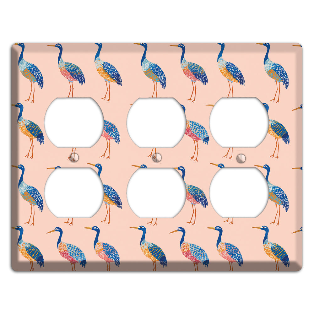 Blush Heron Parade 3 Duplex Wallplate