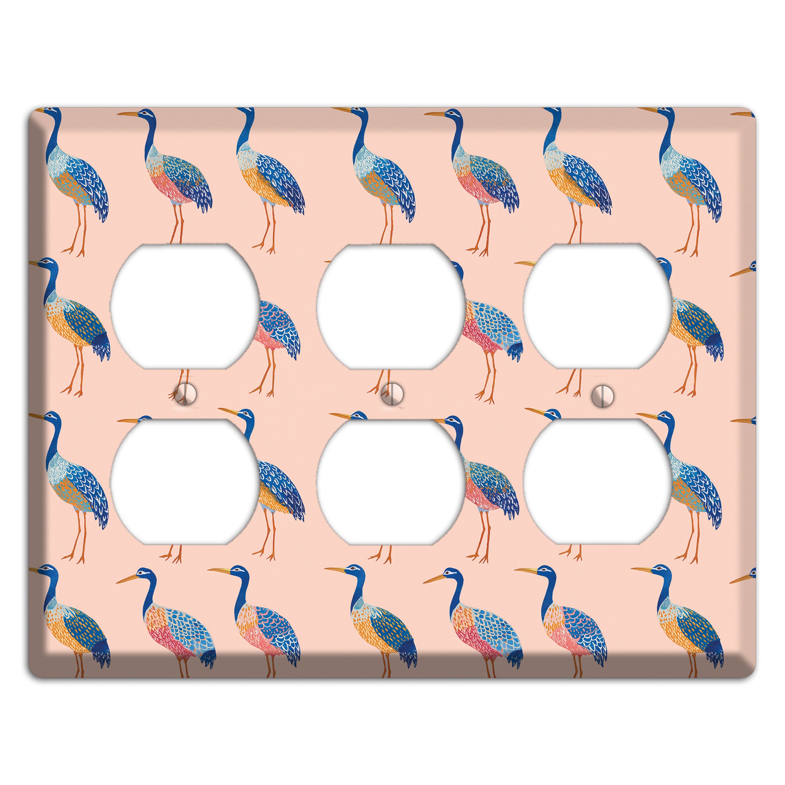 Blush Heron Parade 3 Duplex Wallplate