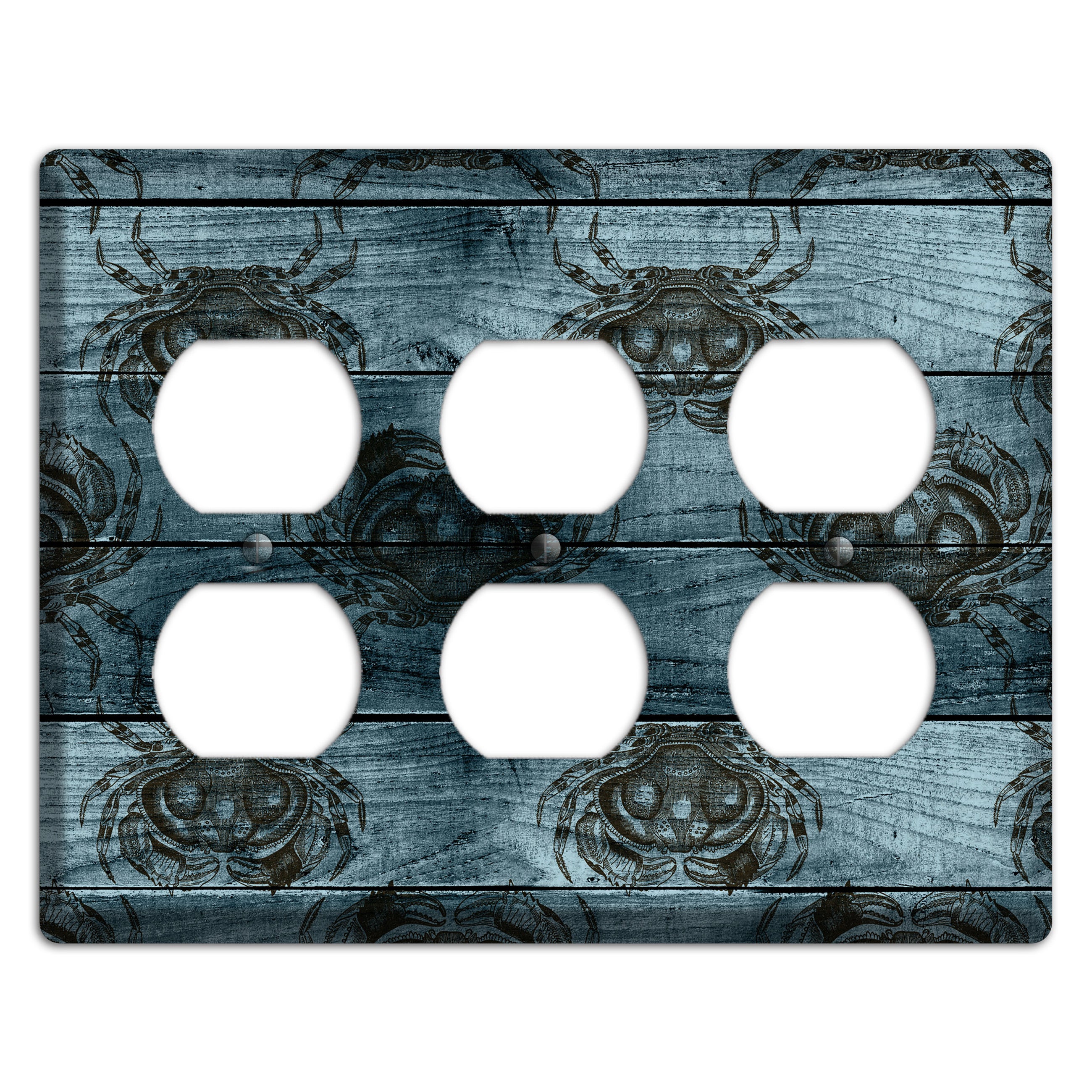 Crabby Waters 3 Duplex Wallplate