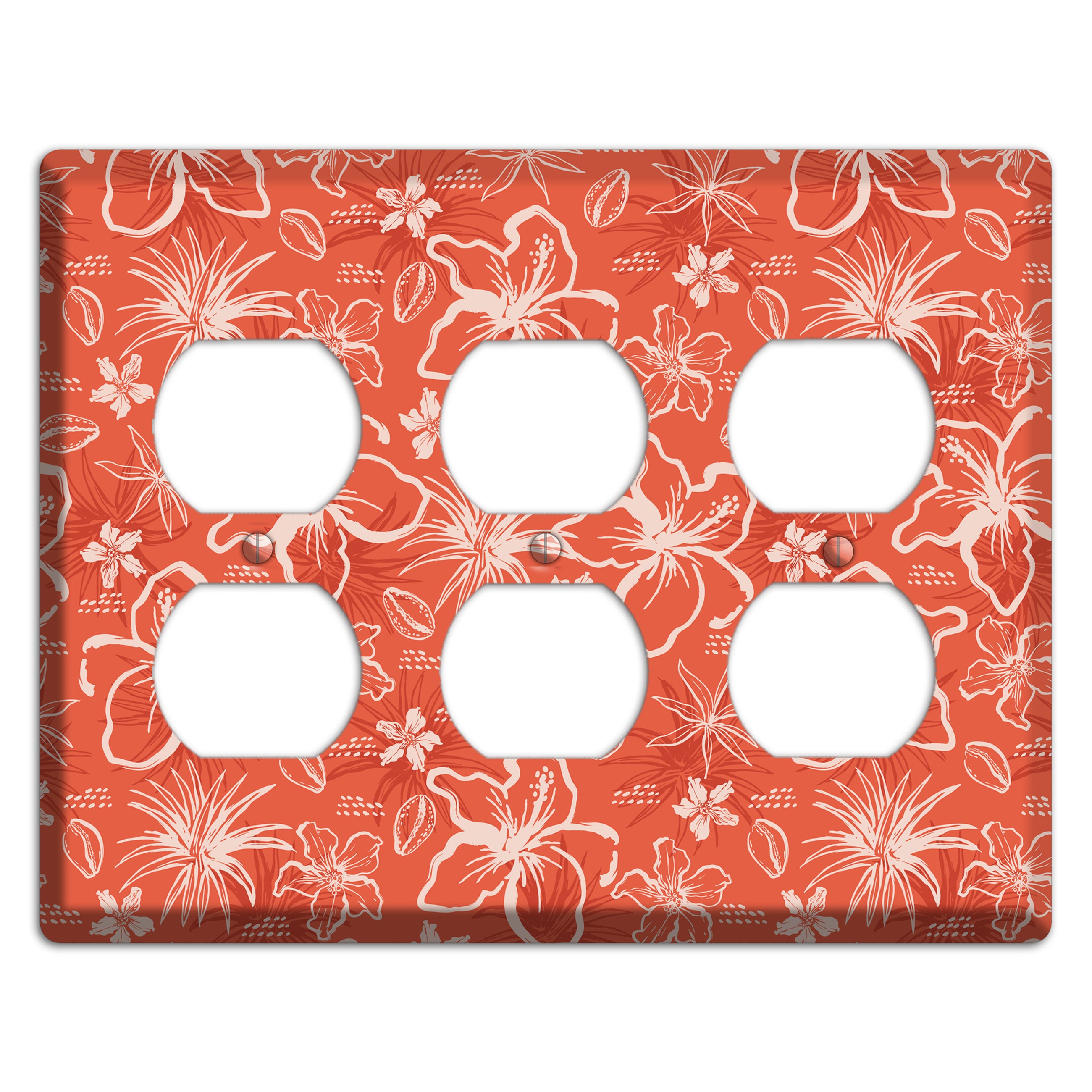 Coral Hibiscus Reverie 3 Duplex Wallplate