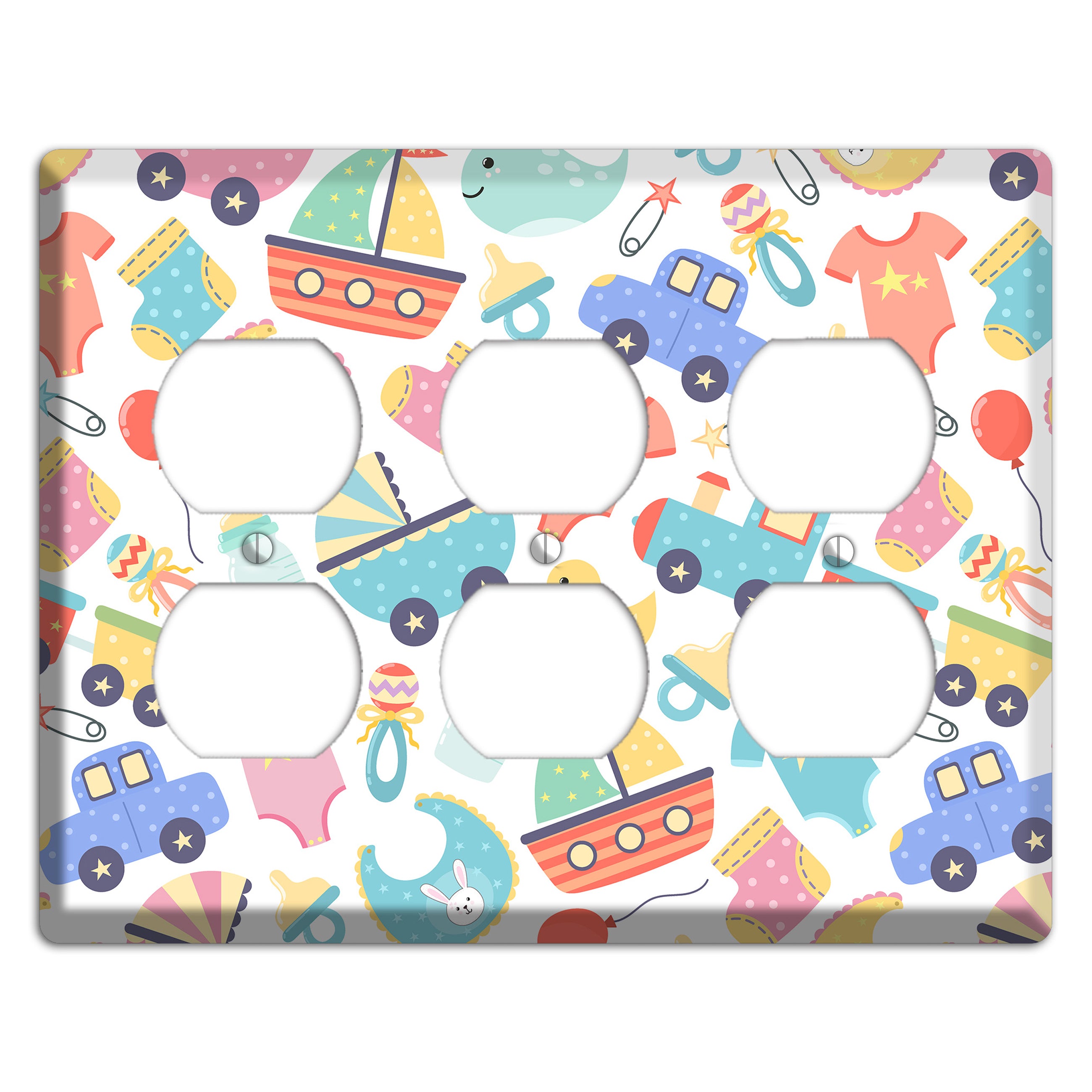 Baby Parade (White) 3 Duplex Wallplate