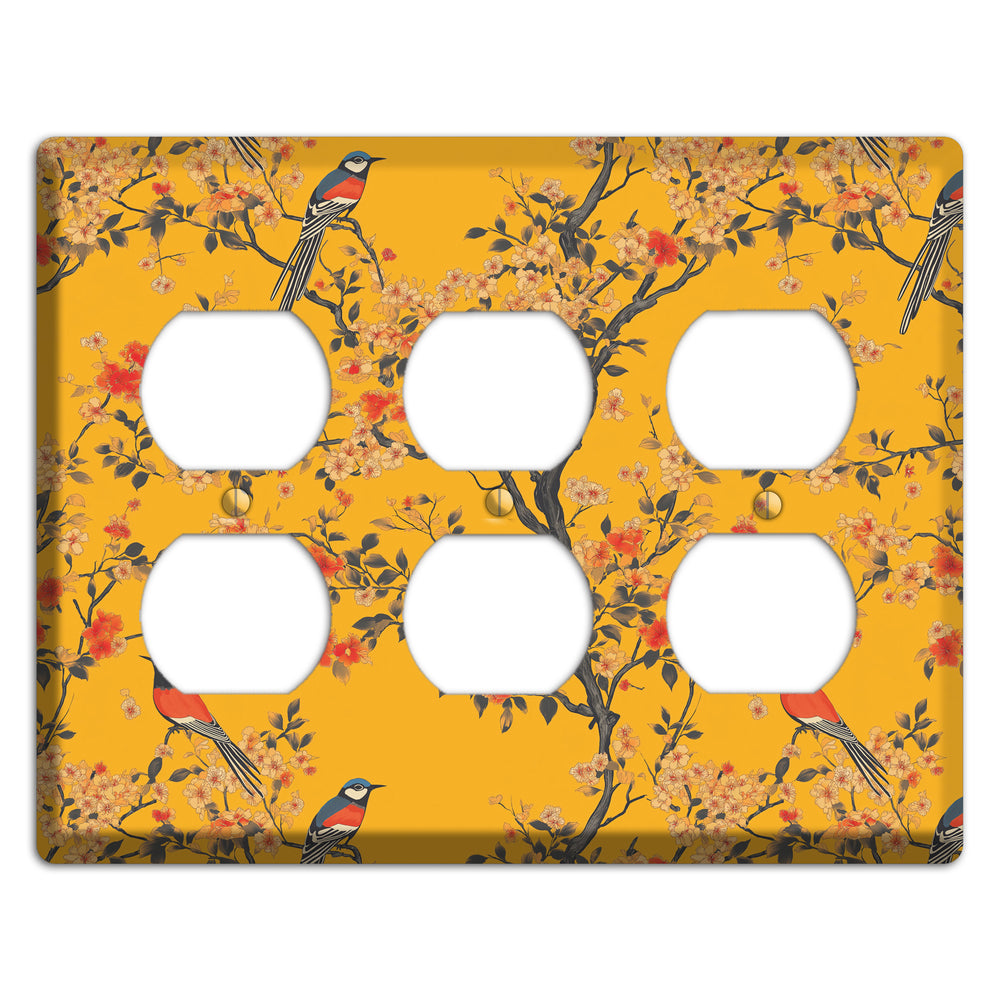 Blossom & Plume 3 Duplex Wallplate