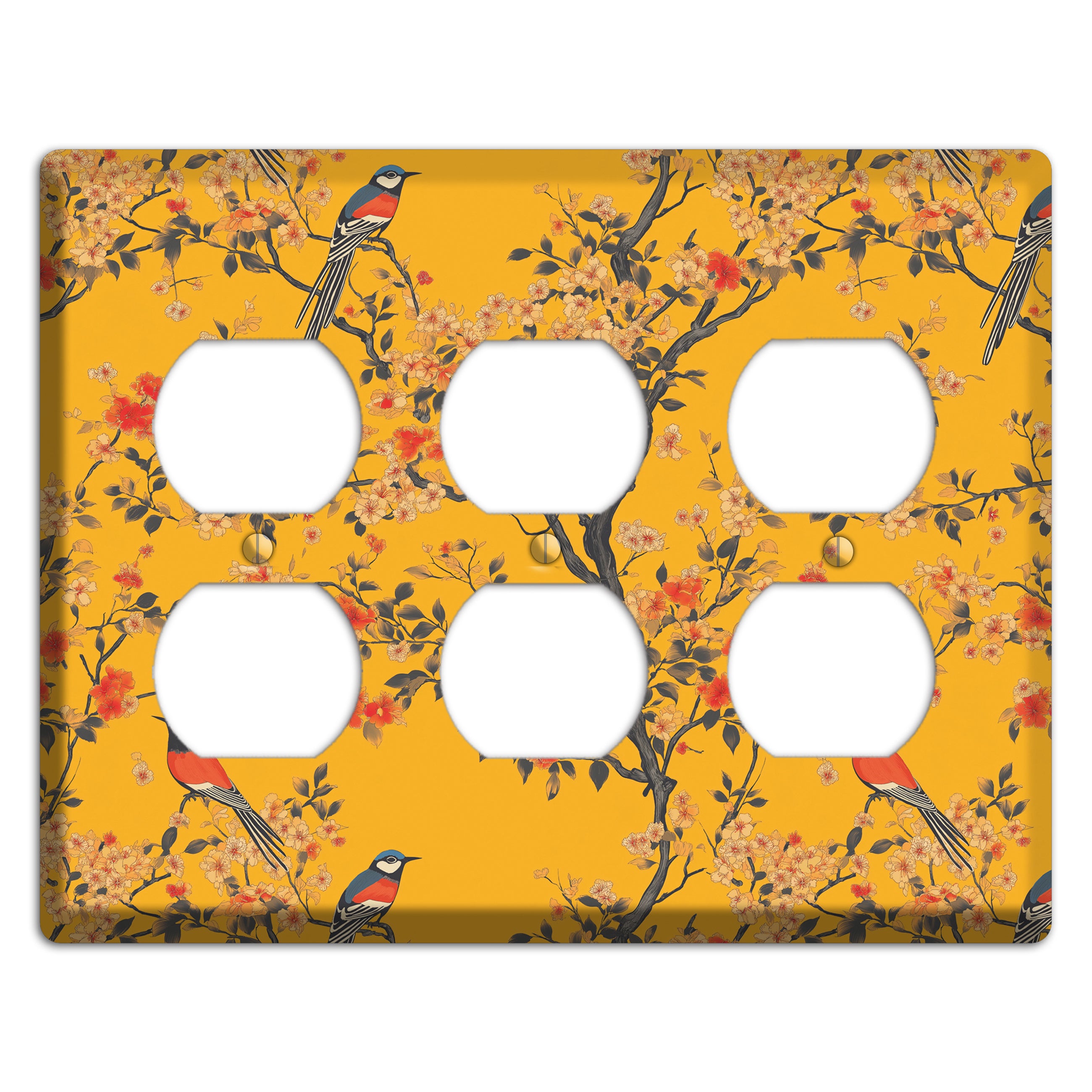 Blossom & Plume 3 Duplex Wallplate